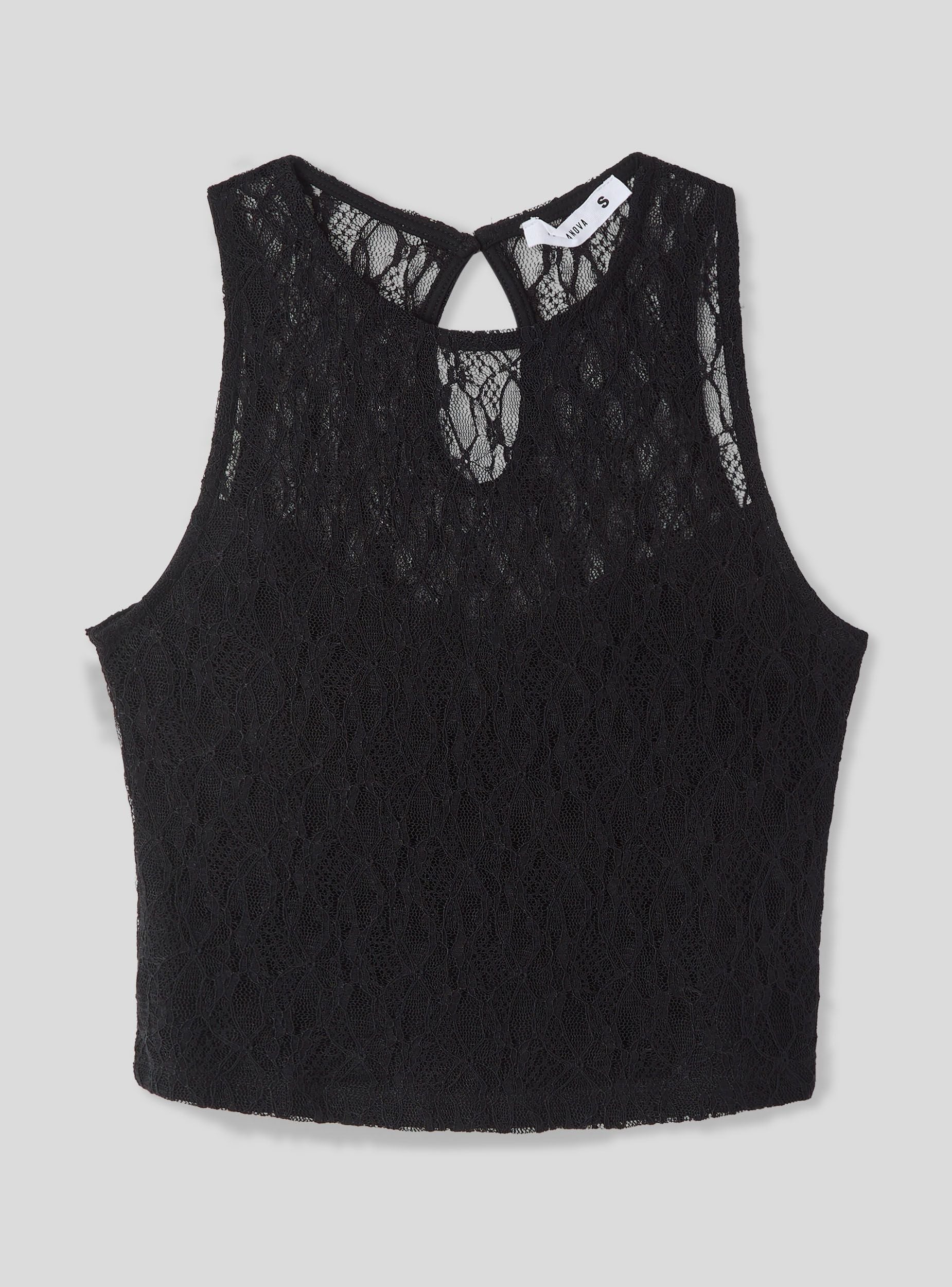 Top crop in pizzo con scollo americano - Image 4