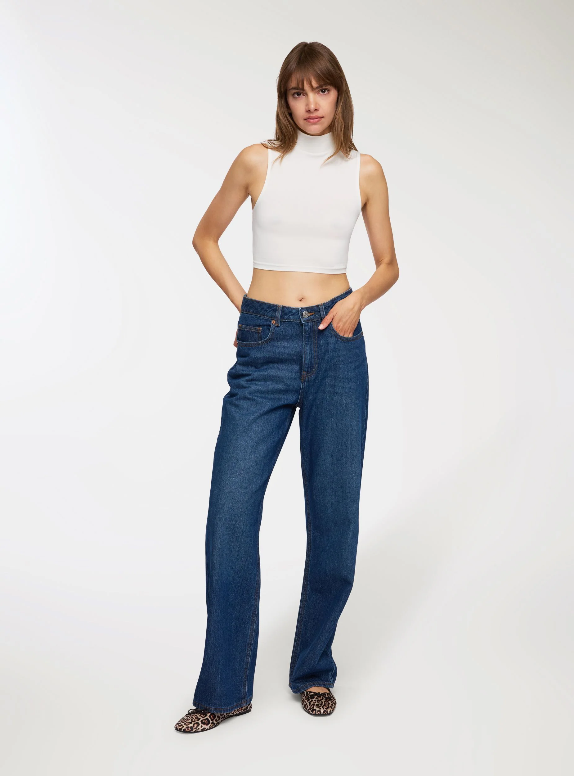 Top crop lupetto elasticizzato