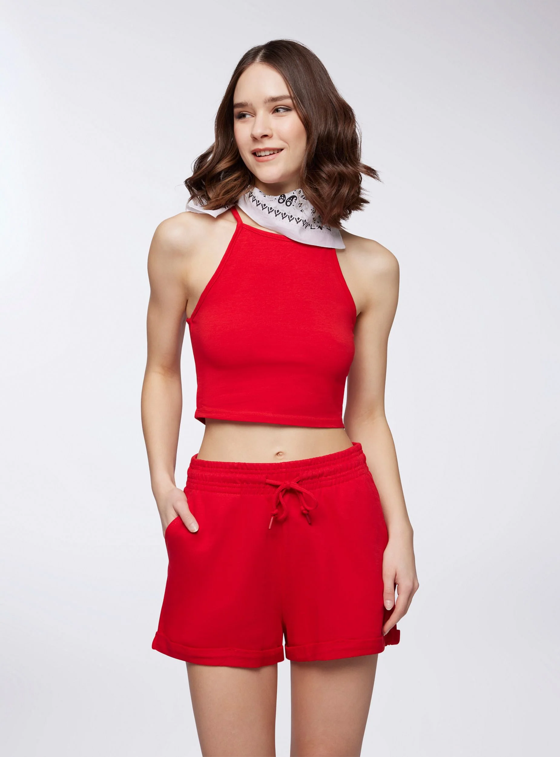 Top crop scollo americano
