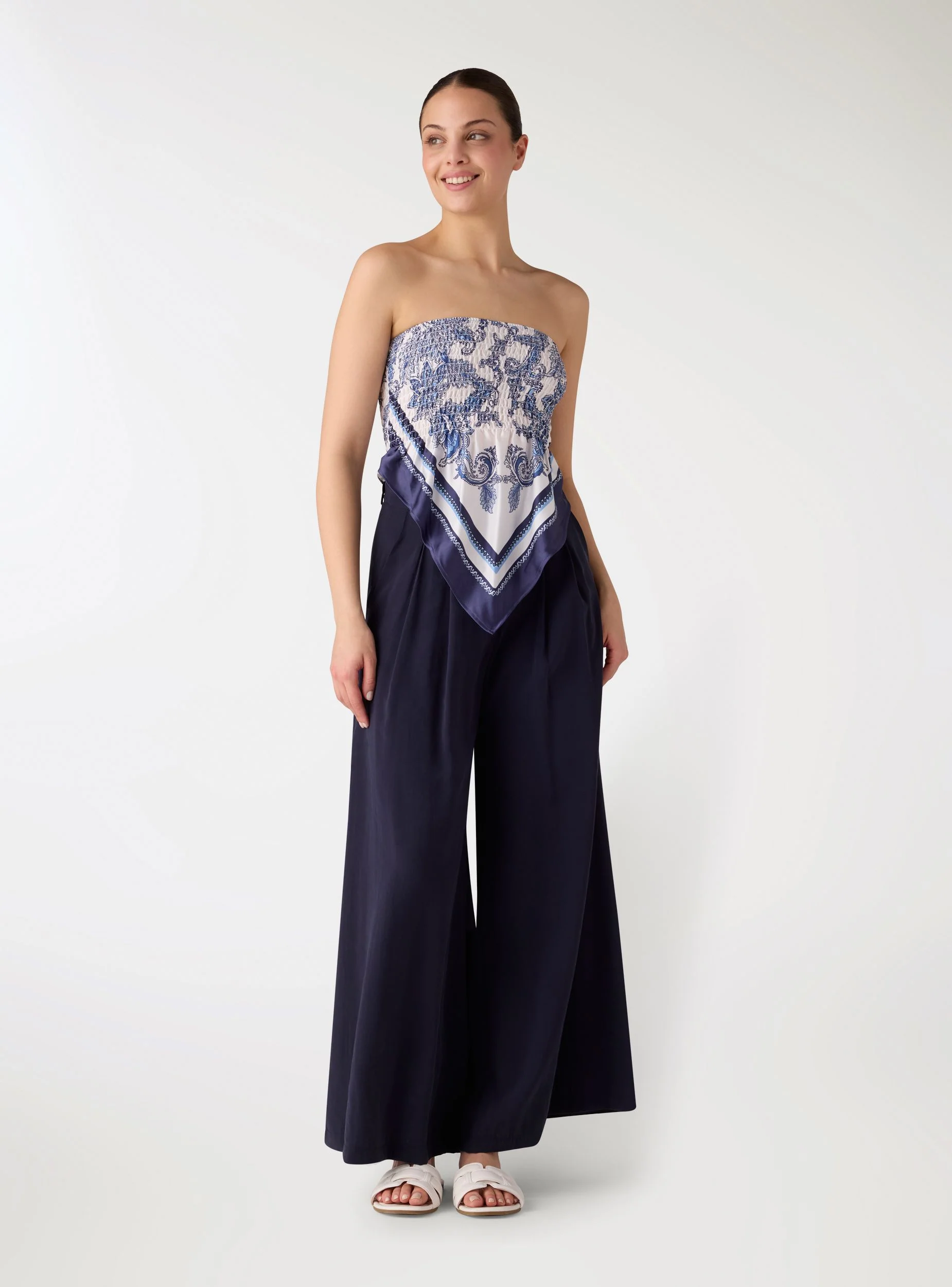 Top fascia foulard con fantasia cachemire - Image 2