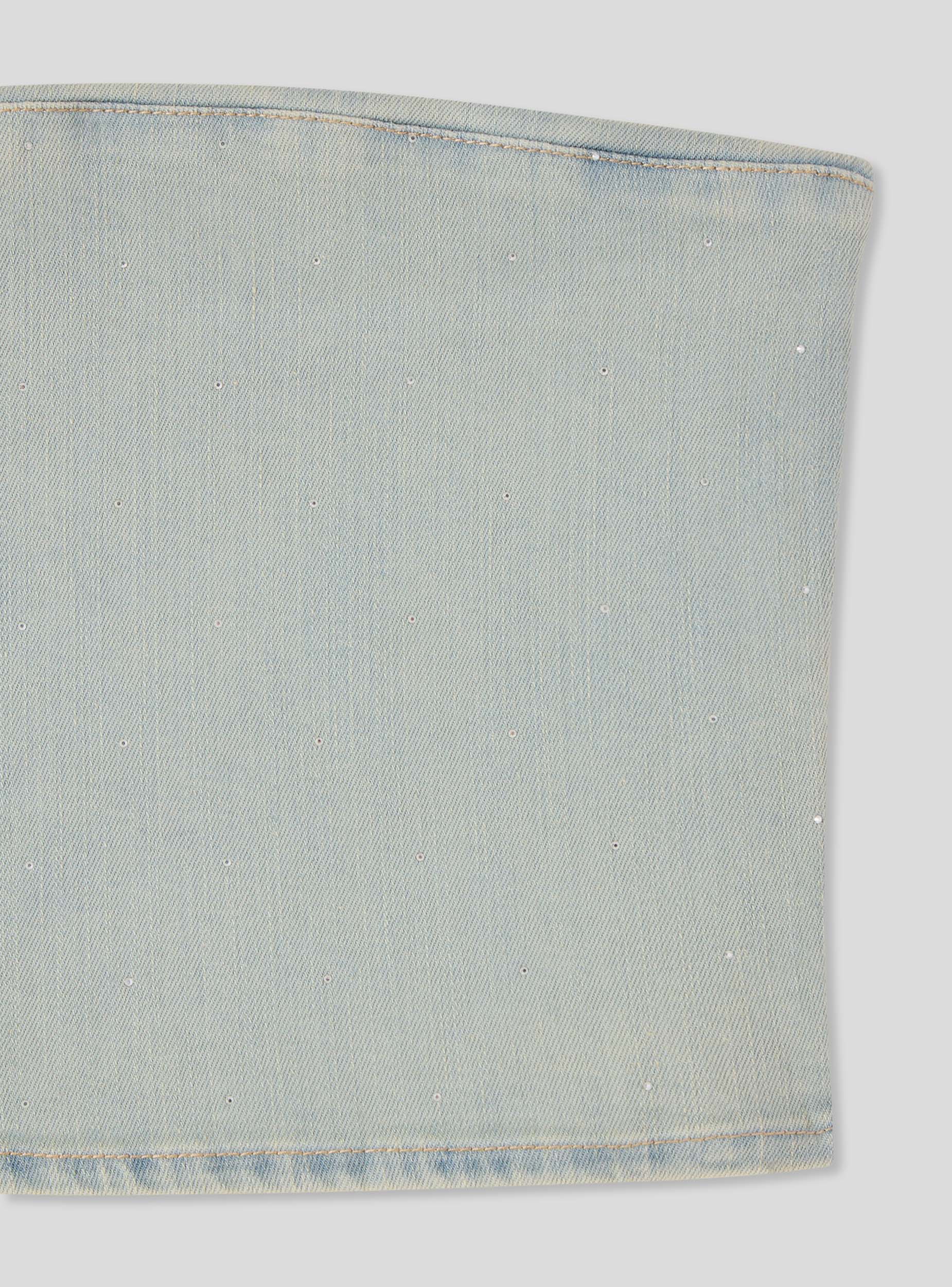 Top fascia in denim con borchie - Image 3