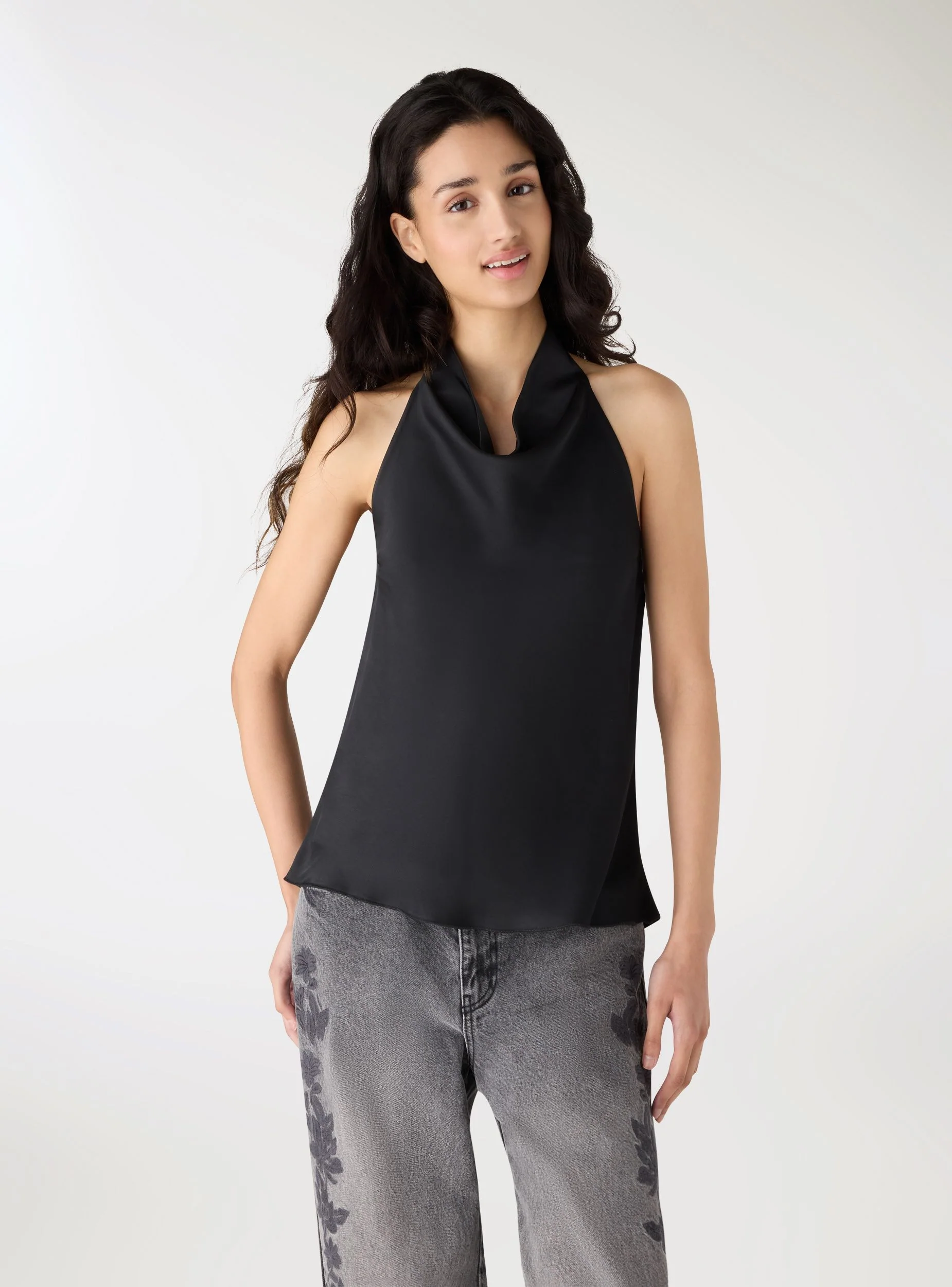 Top halterneck con scollo drappeggiato - Image 2