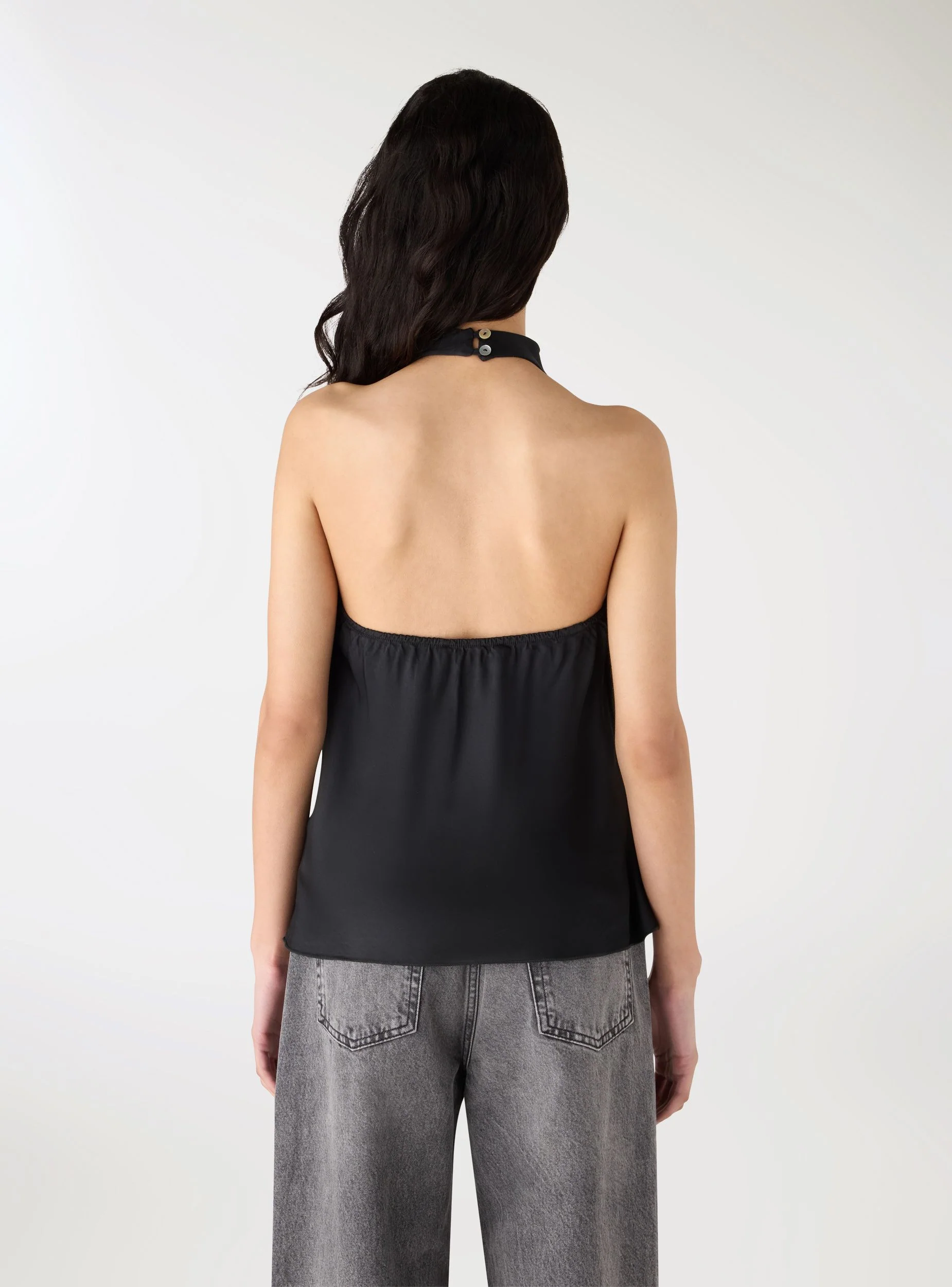 Top halterneck con scollo drappeggiato - Image 3