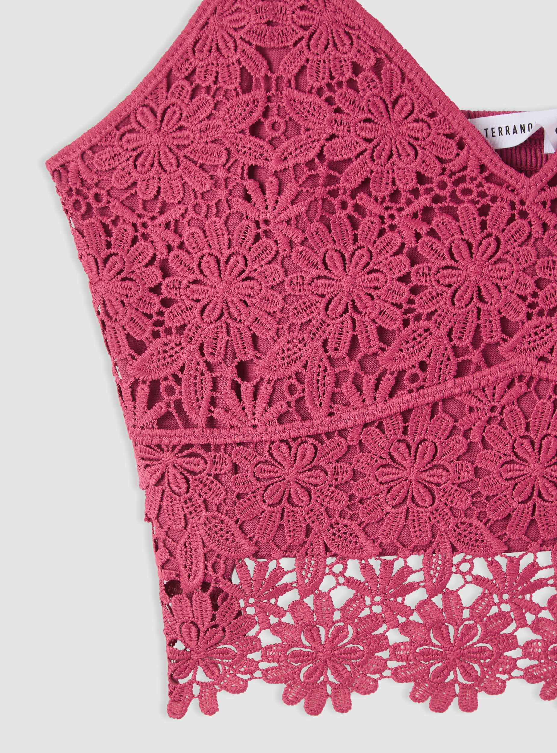 Top in macramè a tinta unita - Image 5