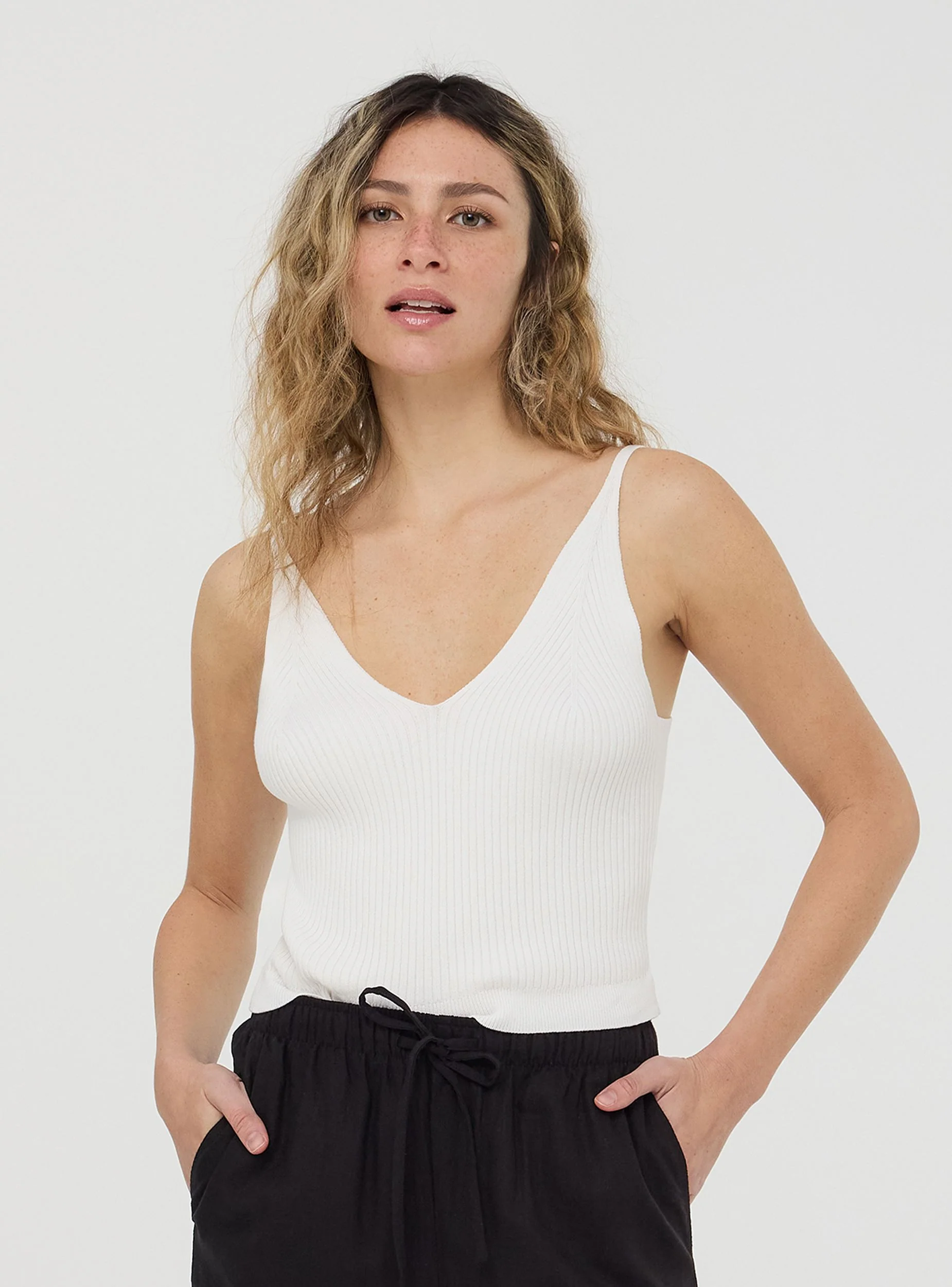 Top in maglia con scollo a v - Image 3