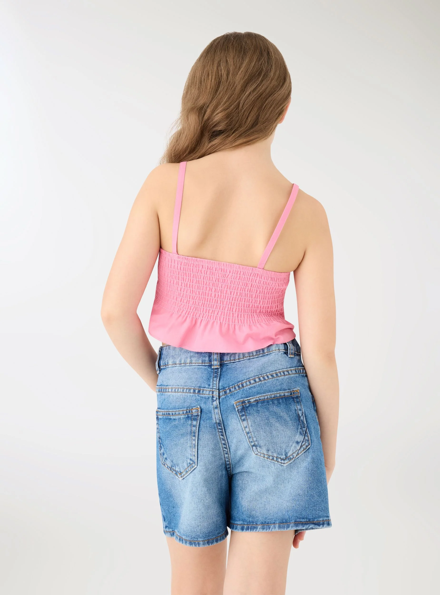 Top in uncinetto con fascia a motivi - Image 2