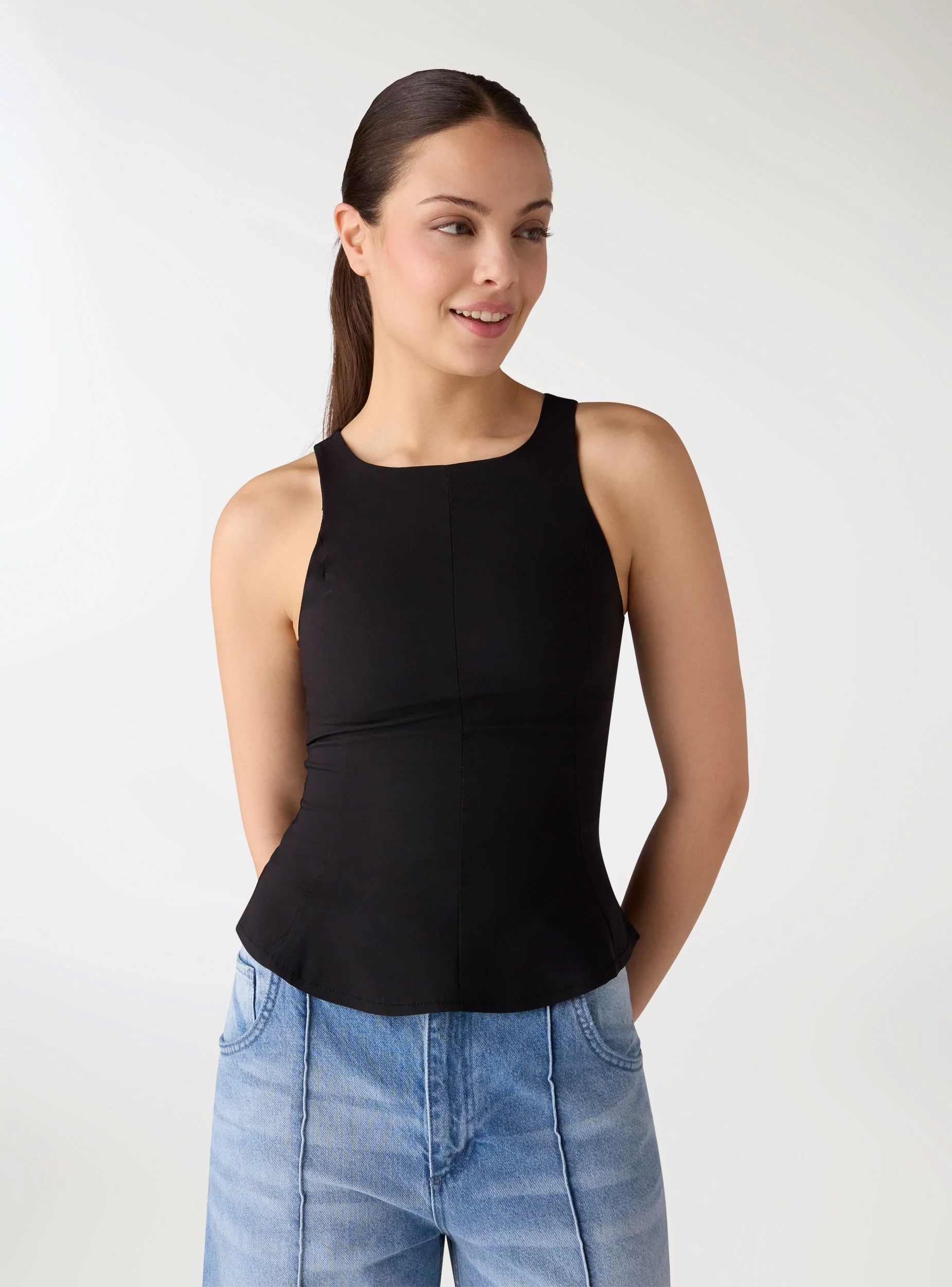 Top peplum a tinta unita - Image 2