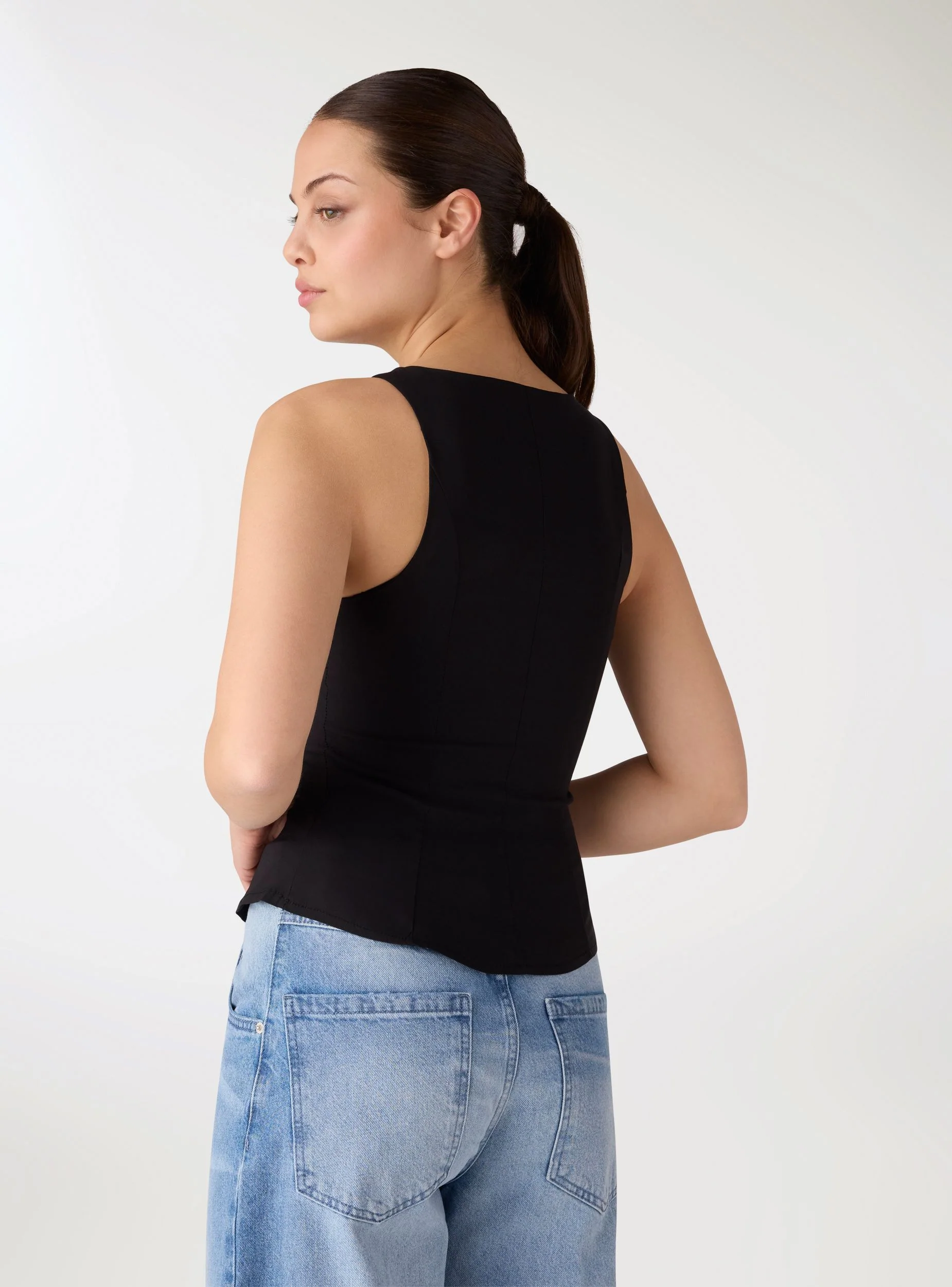 Top peplum a tinta unita - Image 4