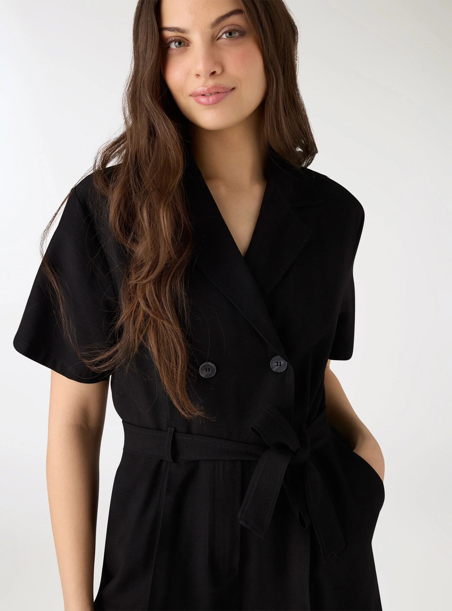 Tuta jumpsuit doppiopetto con cintura - Image 3