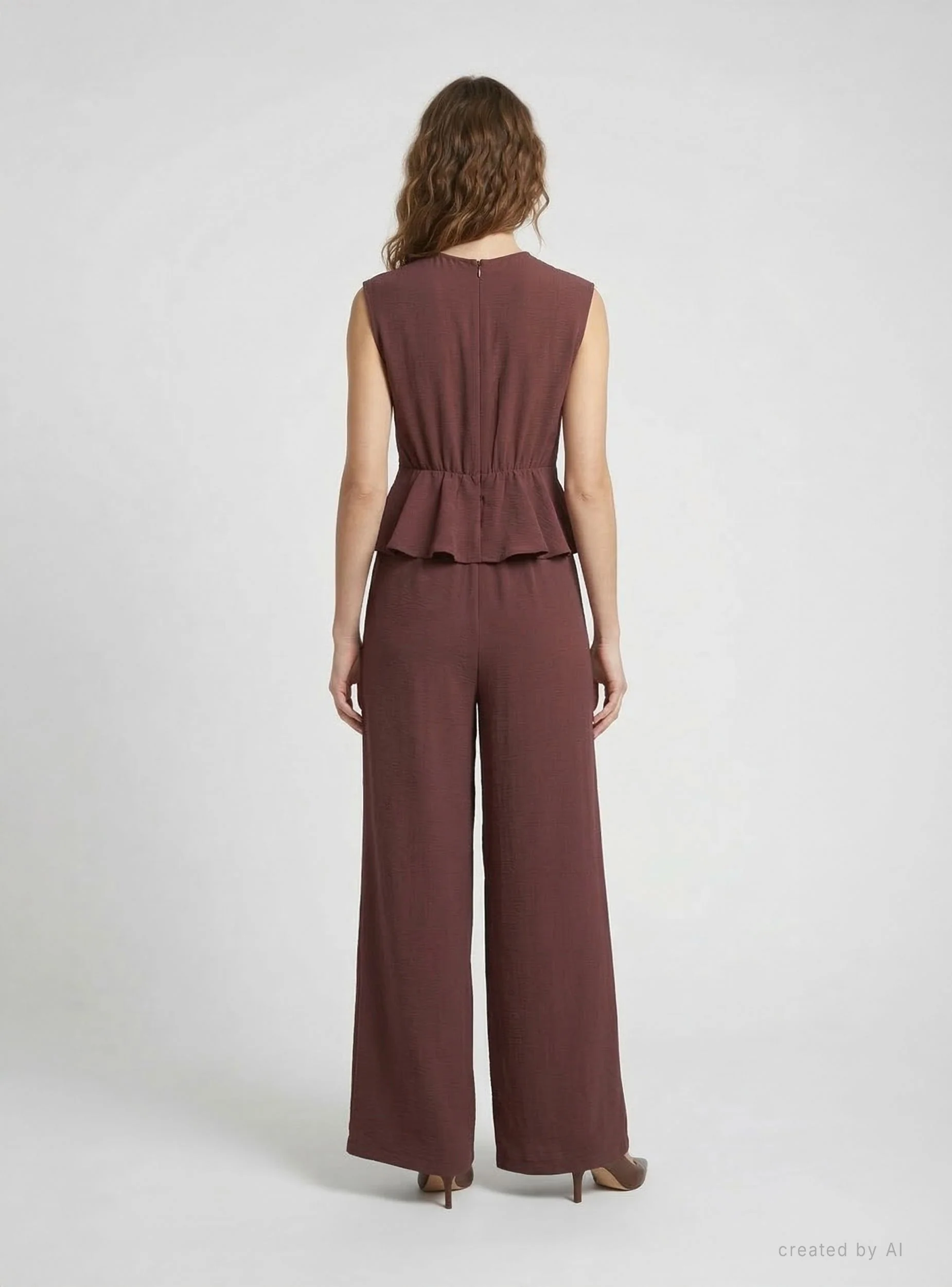 Tuta smanicata con peplum - Image 3