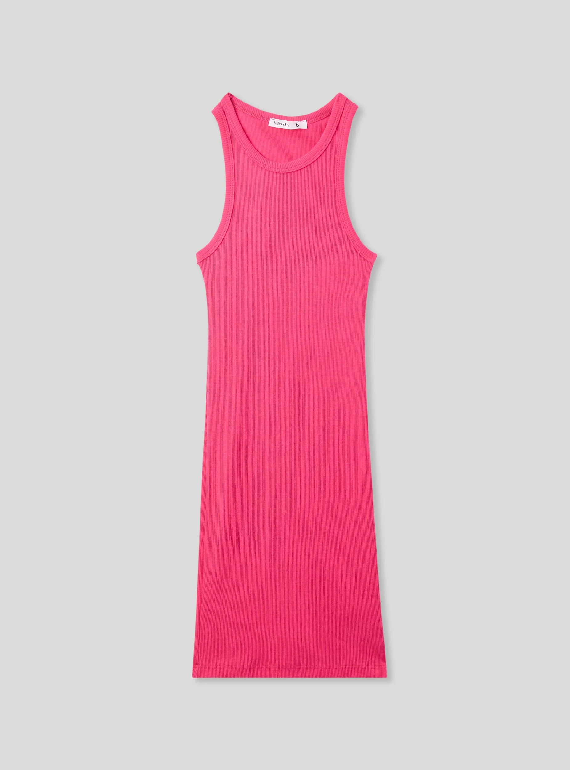 Vestito a costine con scollo all'americana - Image 5