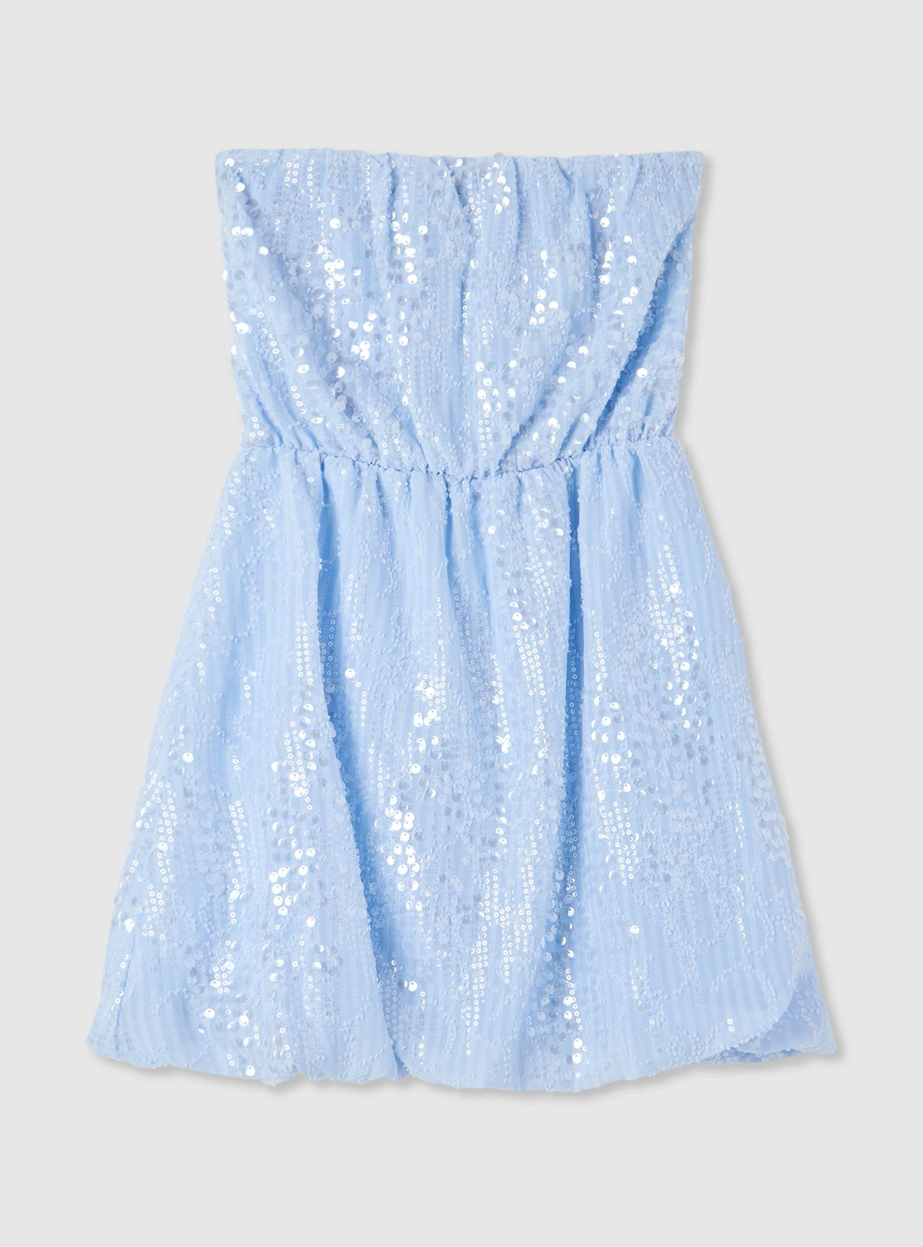 Vestito a fascia con gonna a palloncino e paillettes - Image 5