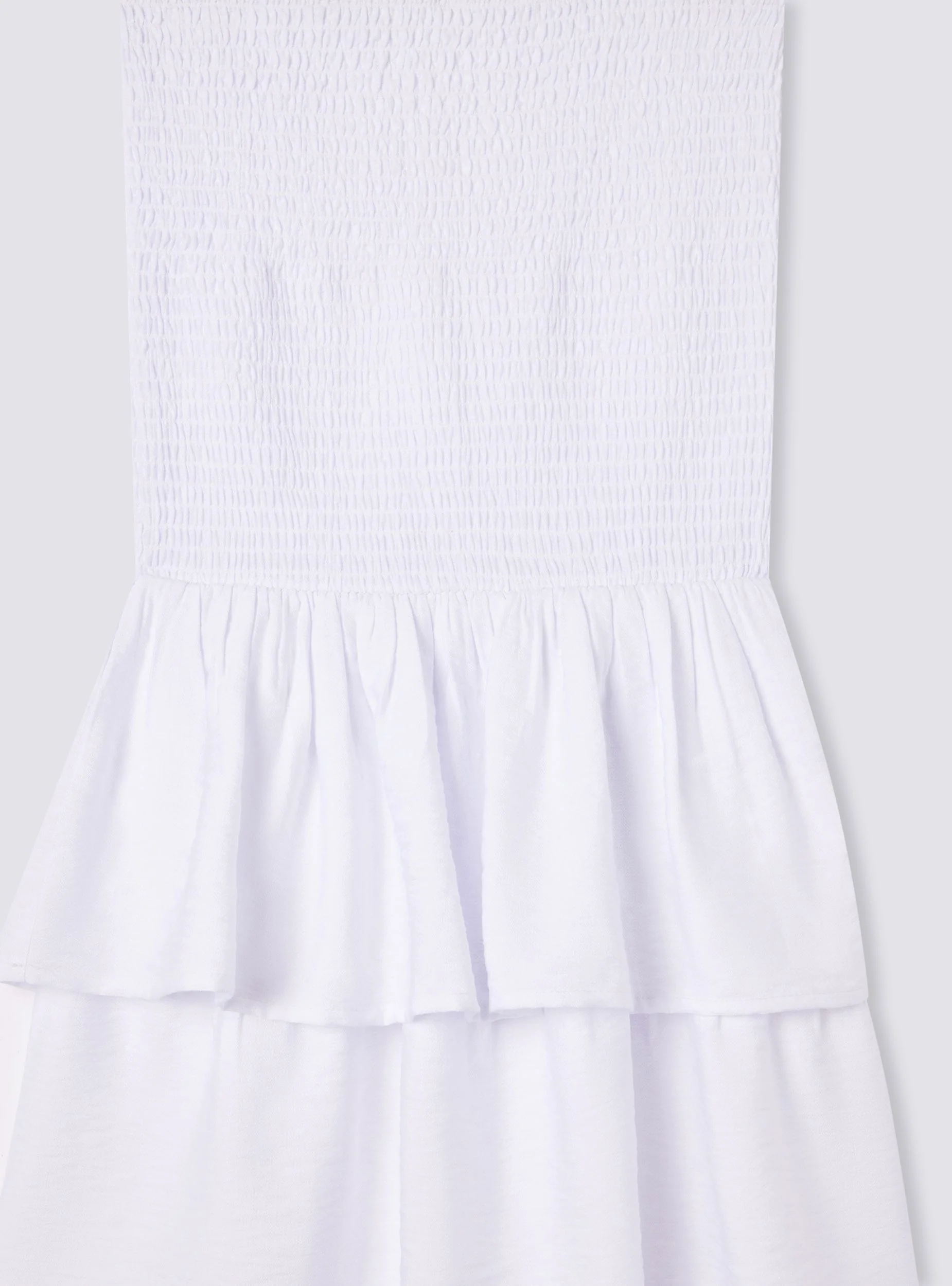 Vestito a fascia con punto smock e balze - Image 7