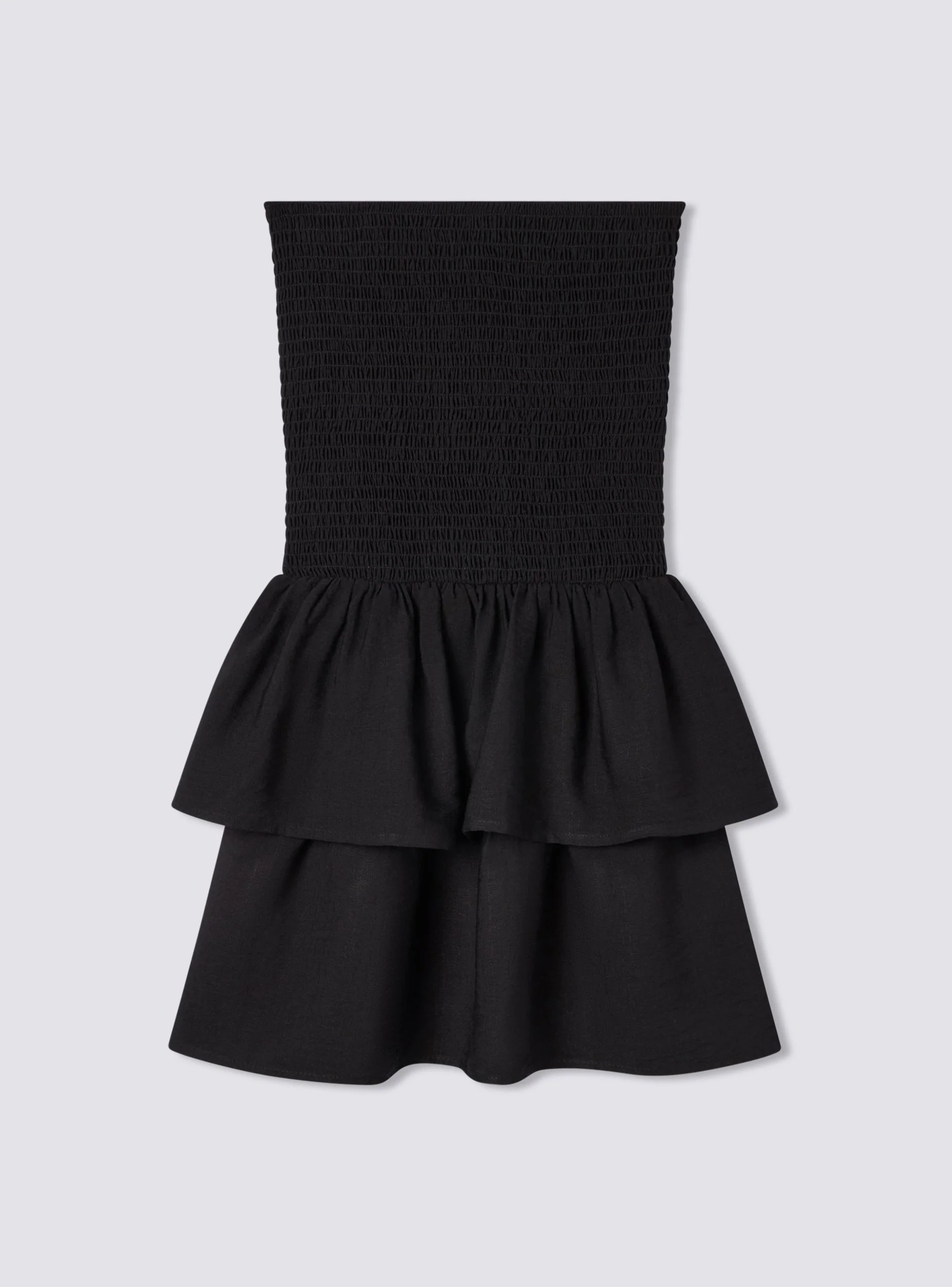 Vestito a fascia con punto smock e balze - Image 5