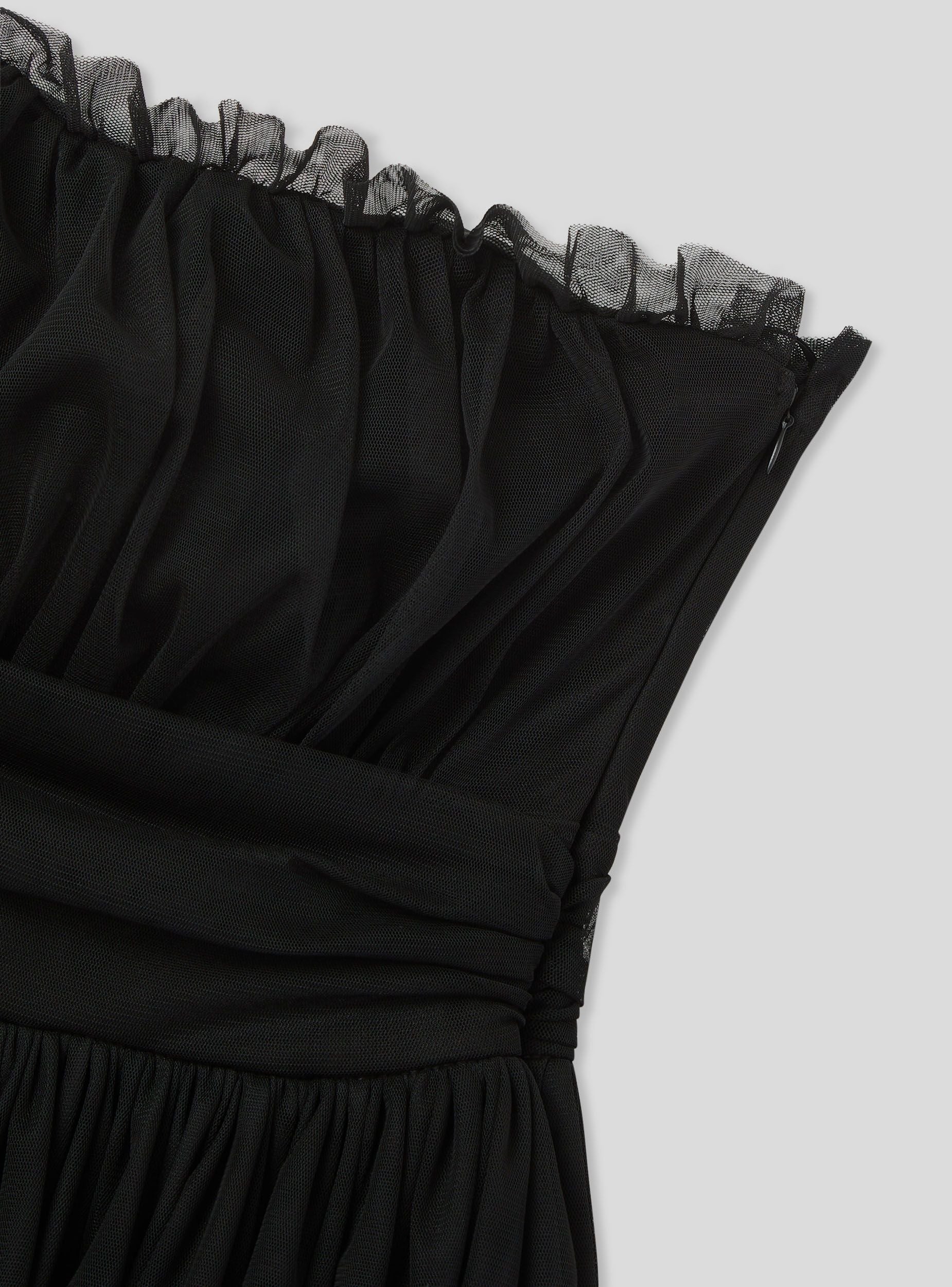 Vestito a fascia in tulle con balze - Image 5