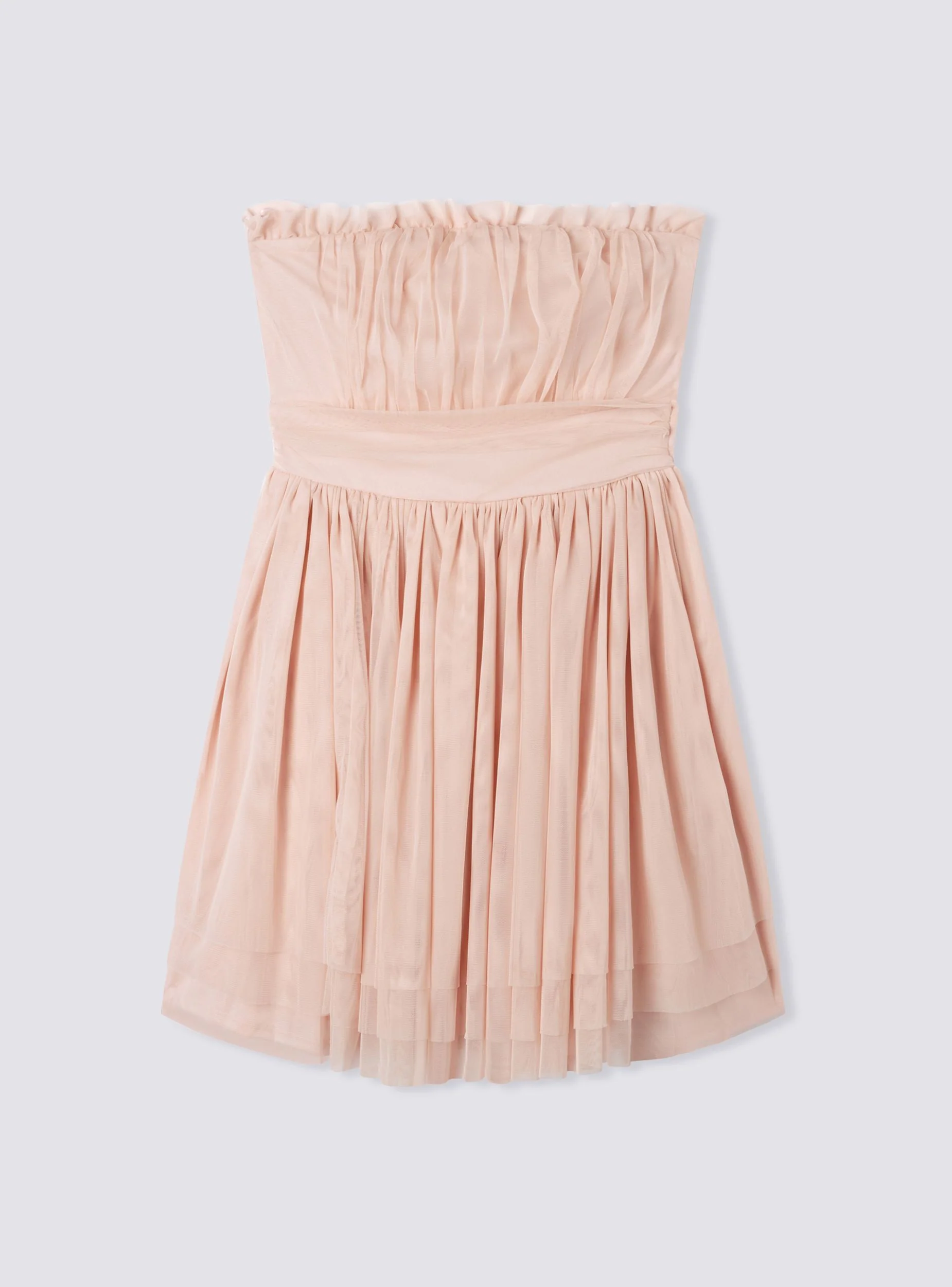 Vestito a fascia in tulle con balze - Image 5
