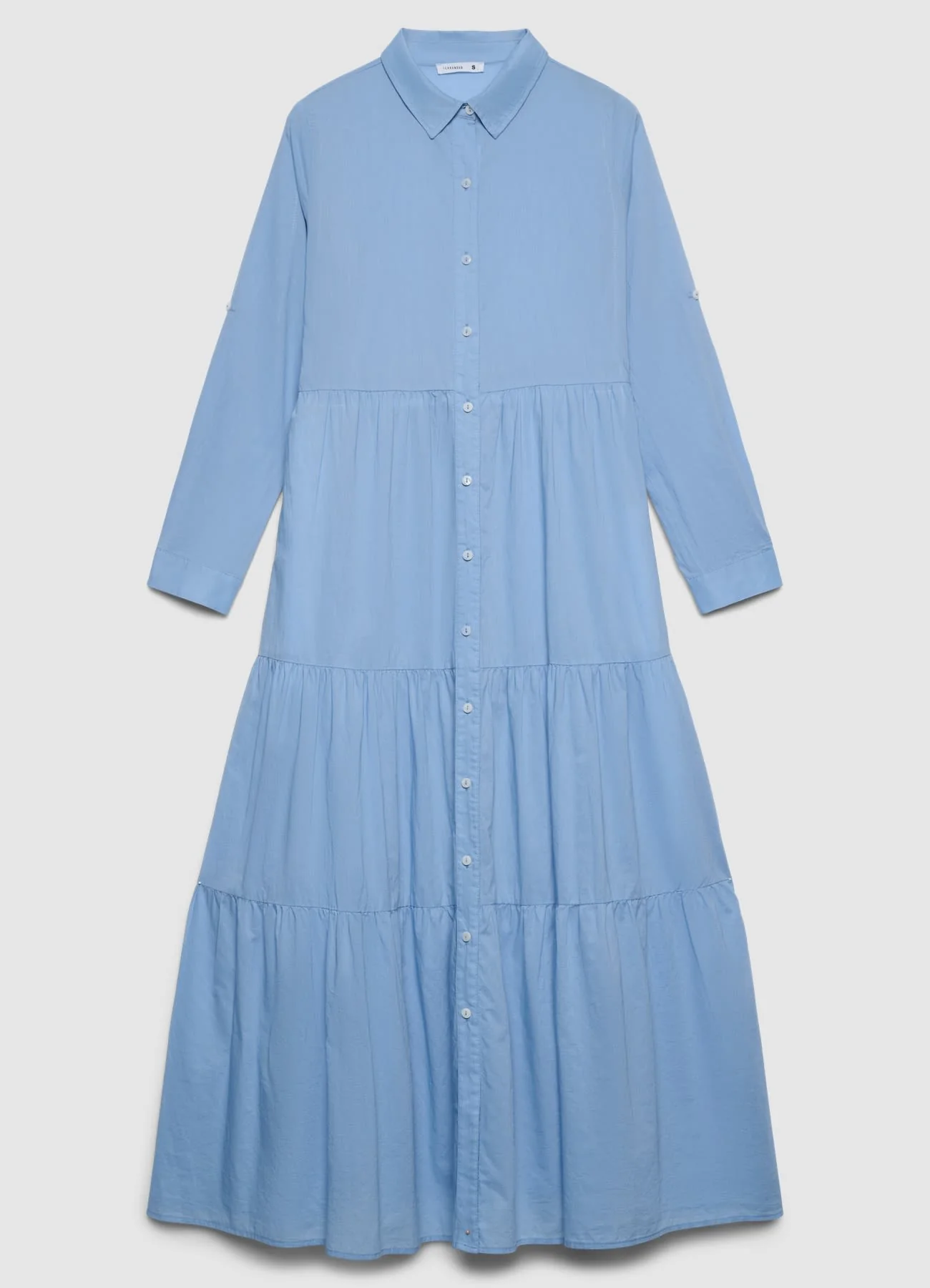 Vestito camicia lungo con balze - Image 6