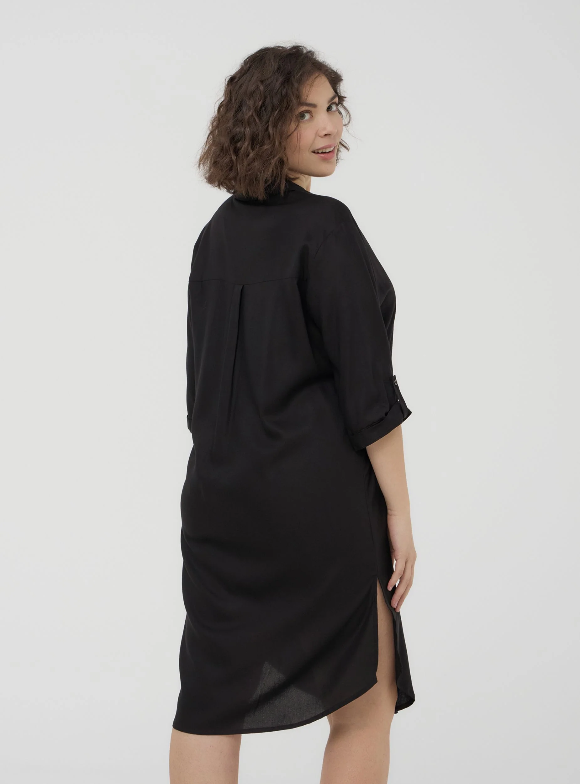 Vestito camicia maxi tinta unita - Image 2