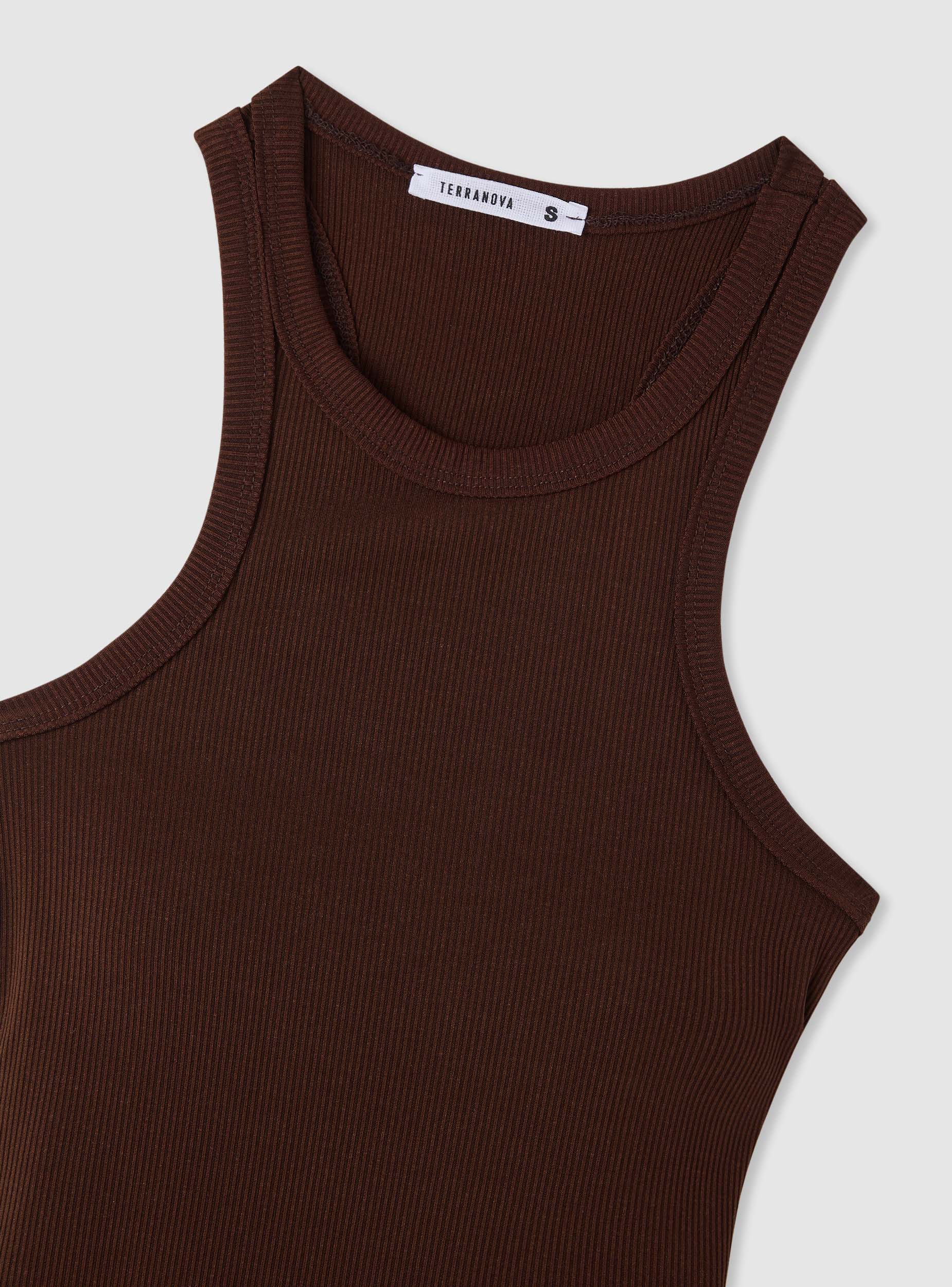 Vestito canotta a coste con scollo rotondo - Image 7
