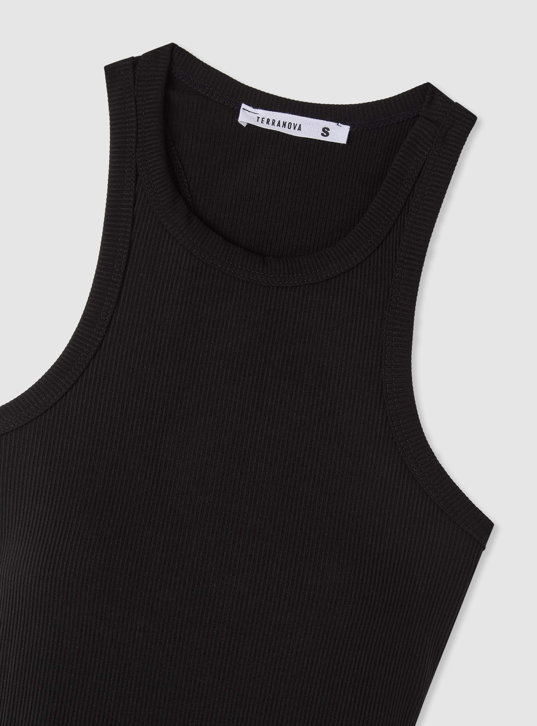 Vestito canotta a coste con scollo rotondo - Image 7