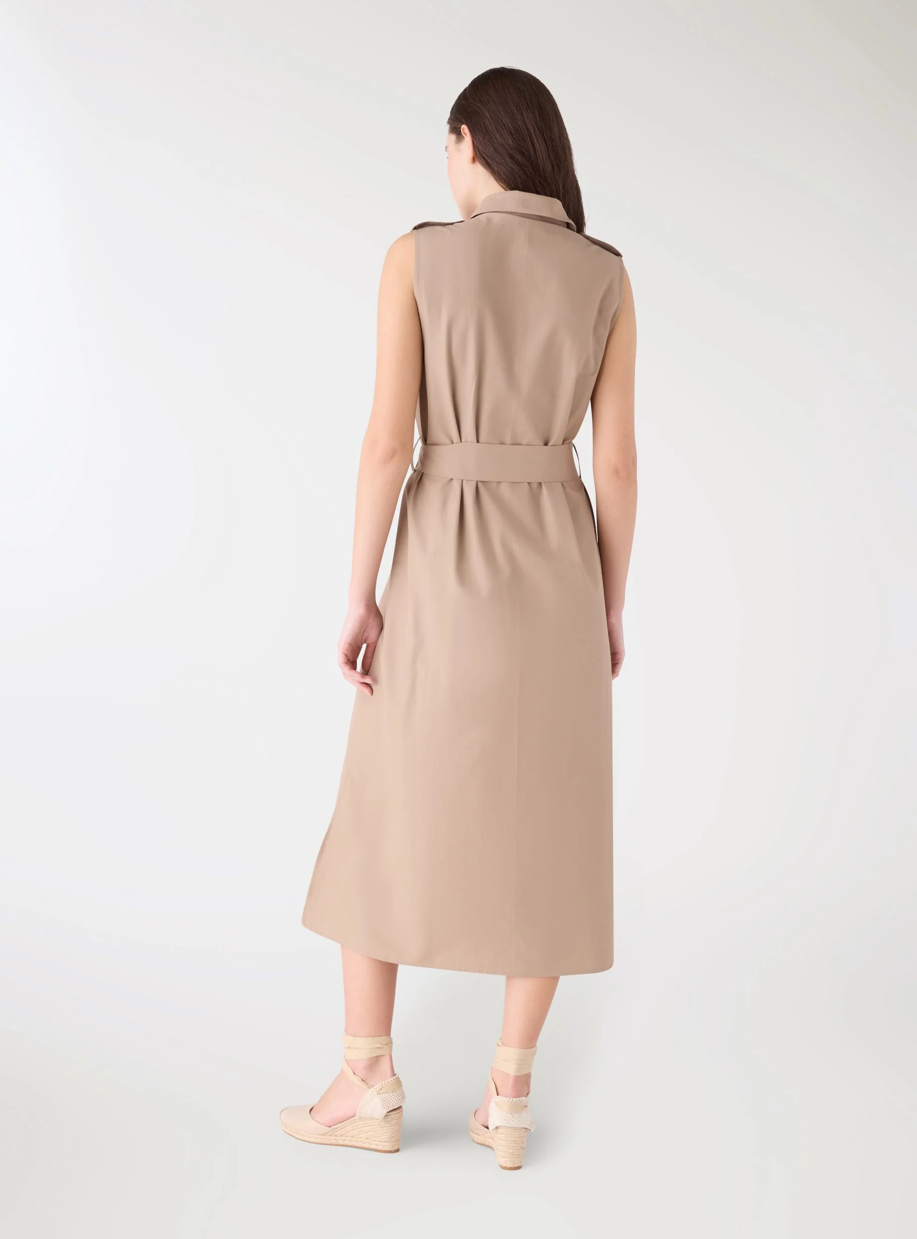 Vestito chemisier smanicato con cintura - Image 3