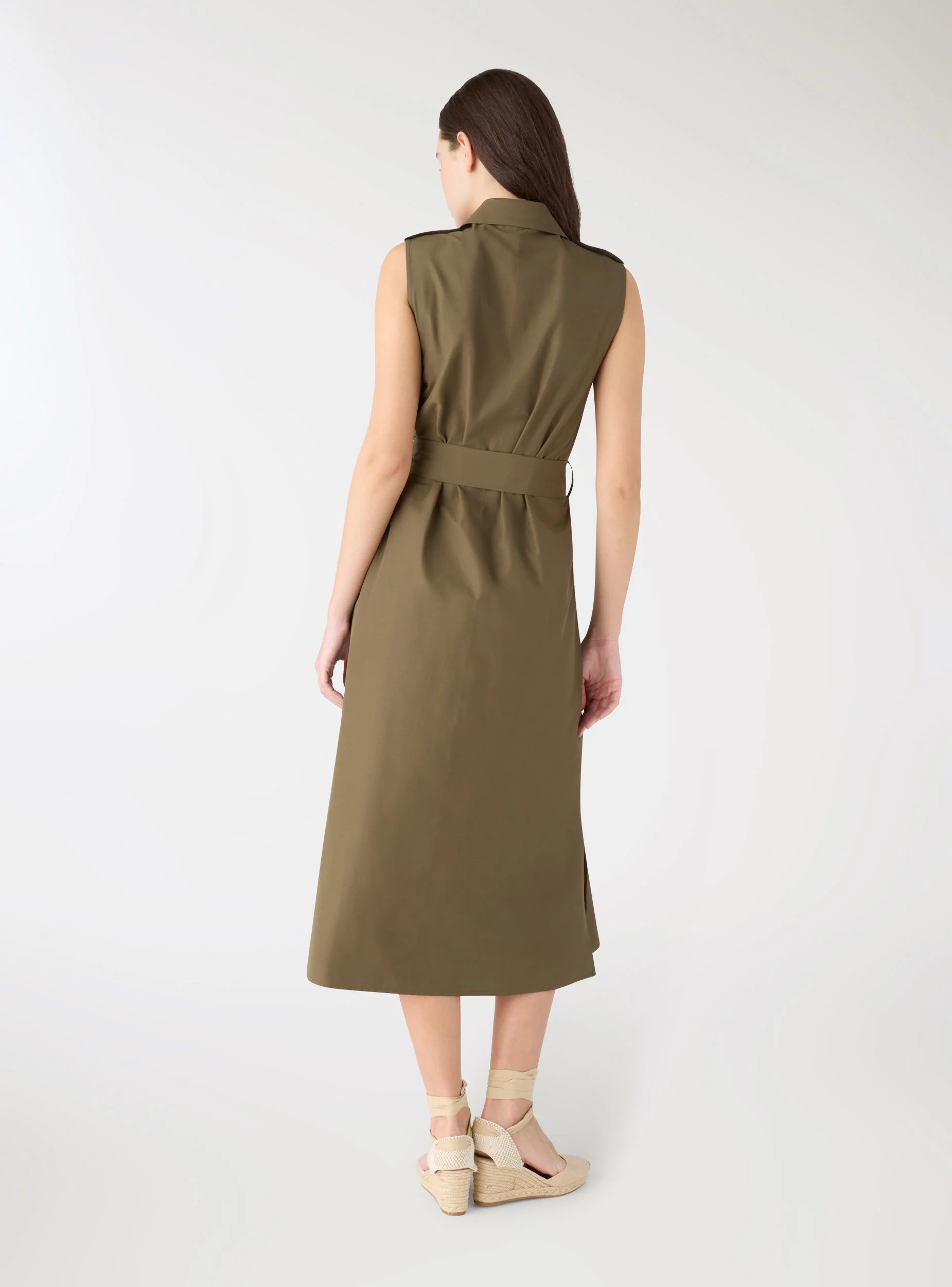 Vestito chemisier smanicato con cintura - Image 3