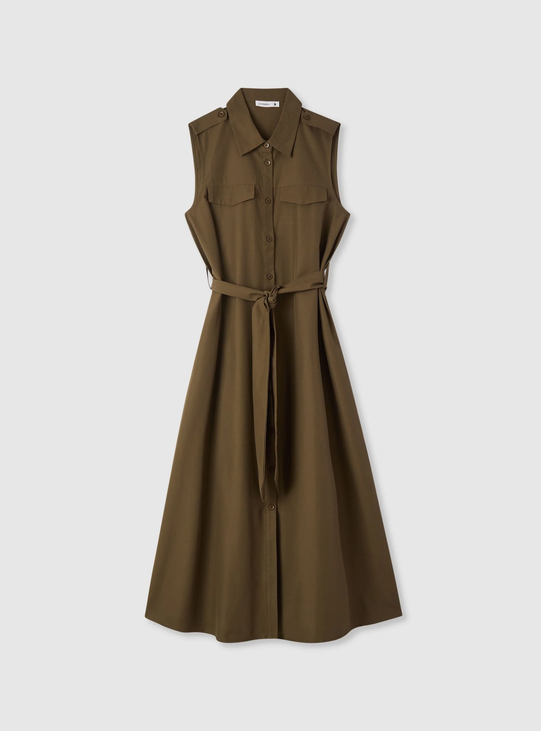 Vestito chemisier smanicato con cintura - Image 7
