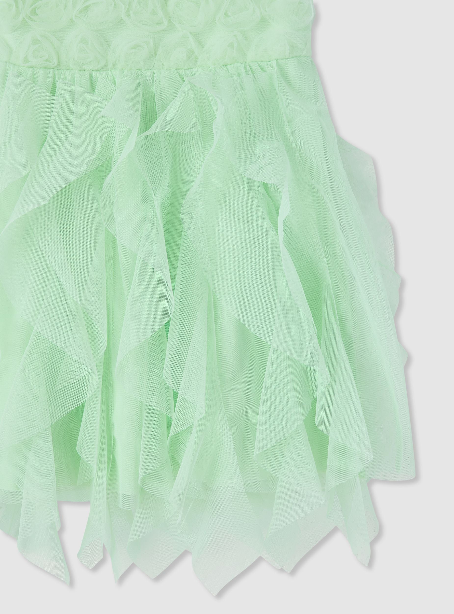 Vestito con applicazioni floreali e balze - Image 6