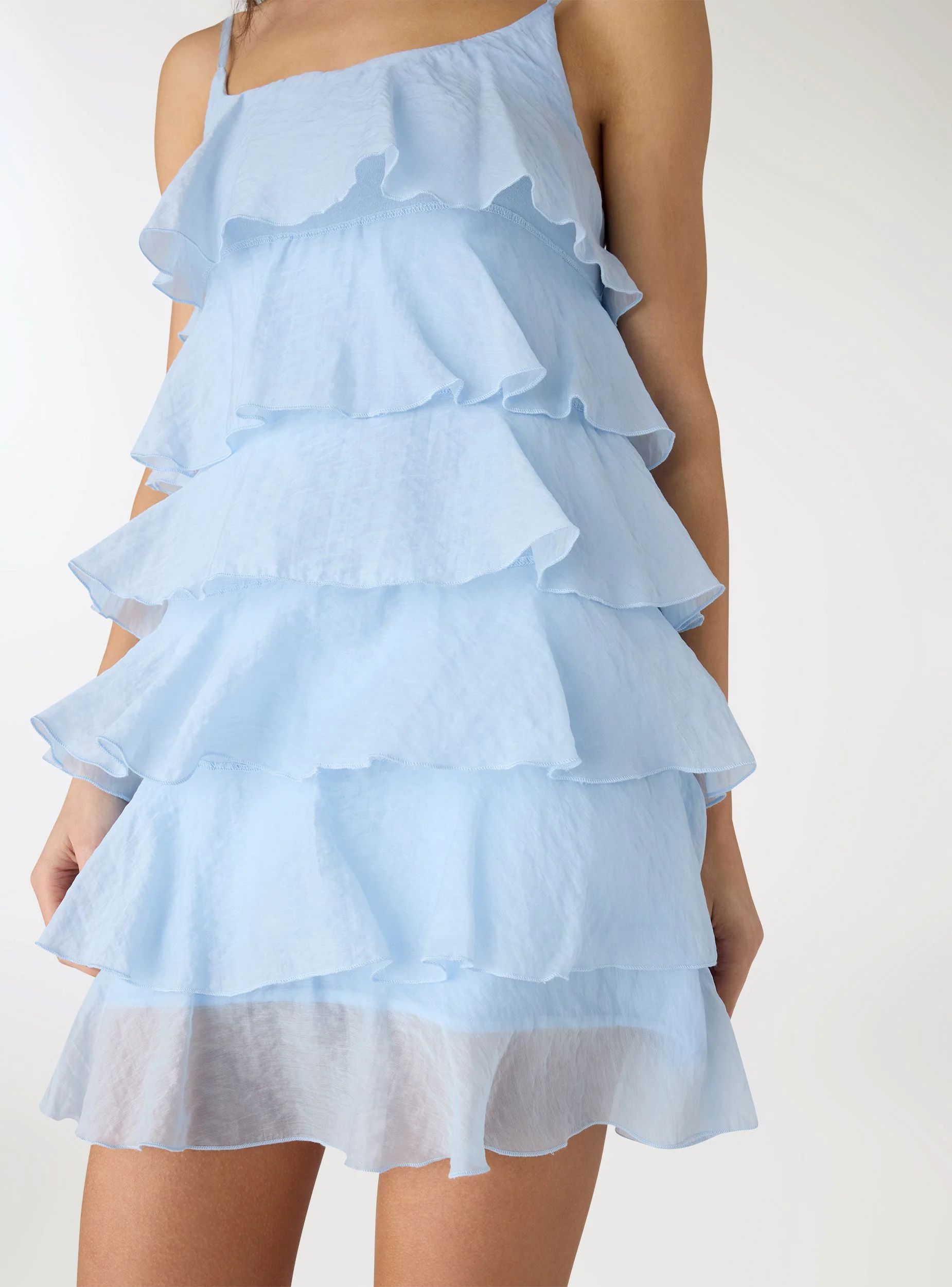 Vestito con balze a tinta unita - Image 3