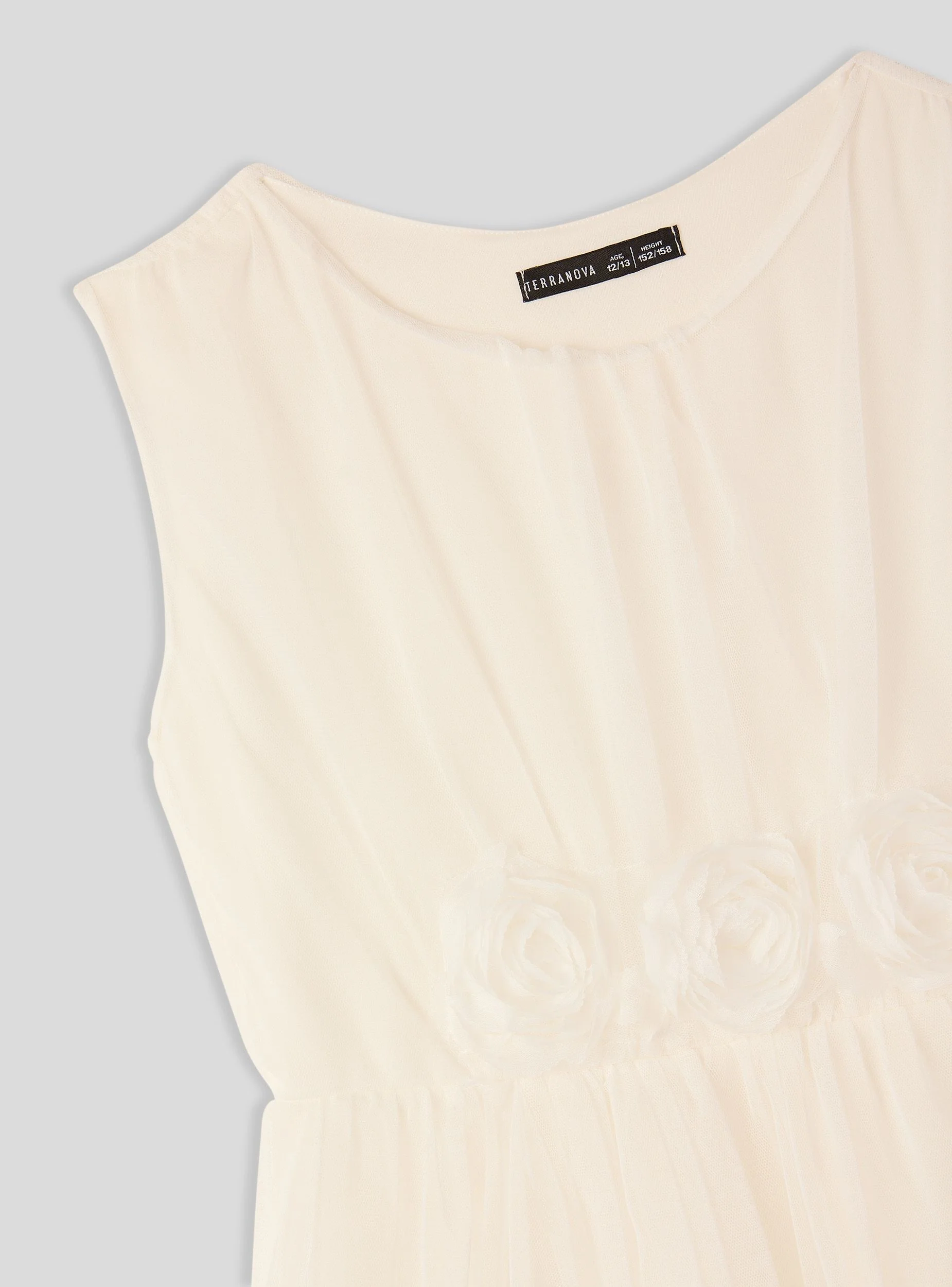 Vestito con balze e applicazioni floreali - Image 4