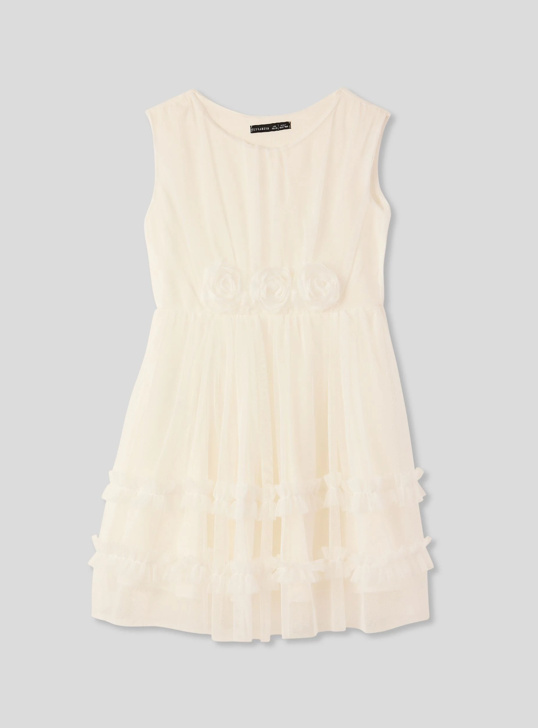 Vestito con balze e applicazioni floreali - Image 5