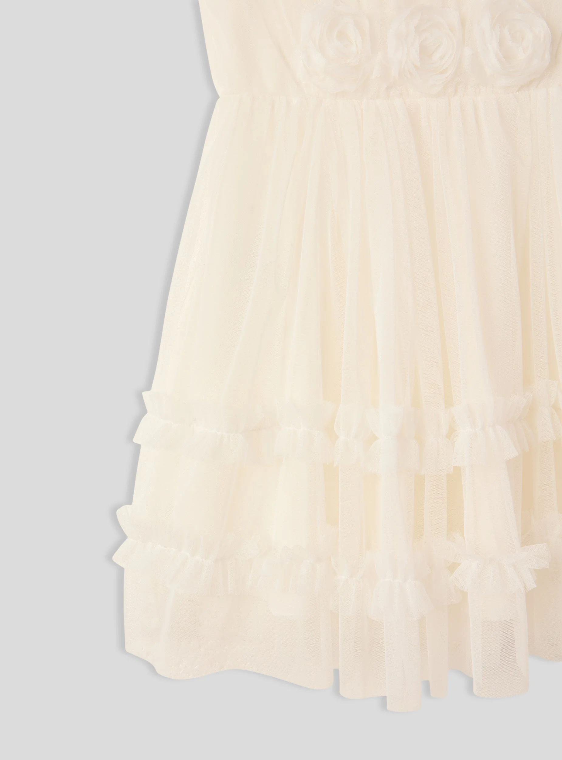 Vestito con balze e applicazioni floreali - Image 6