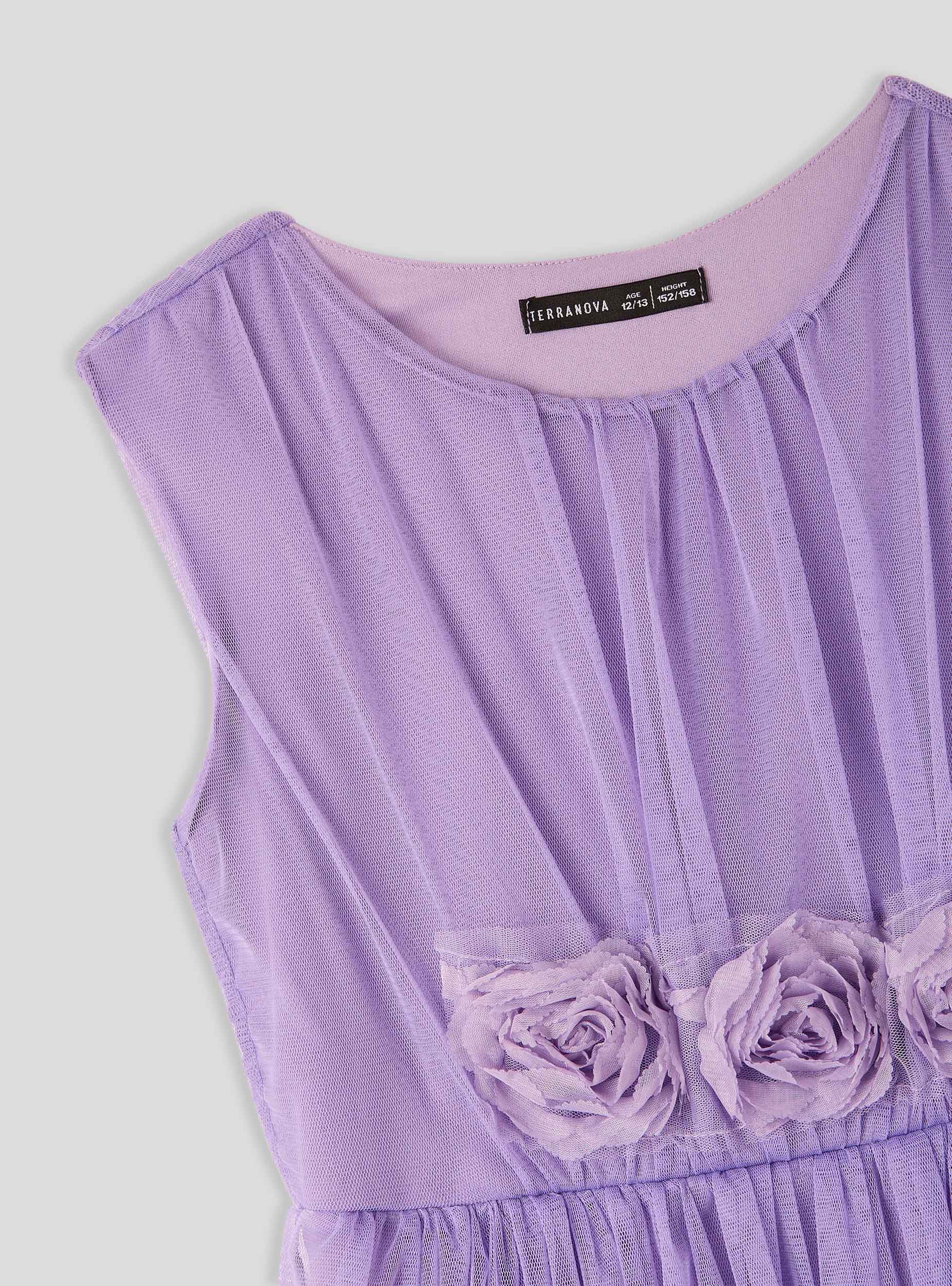 Vestito con balze e applicazioni floreali - Image 5