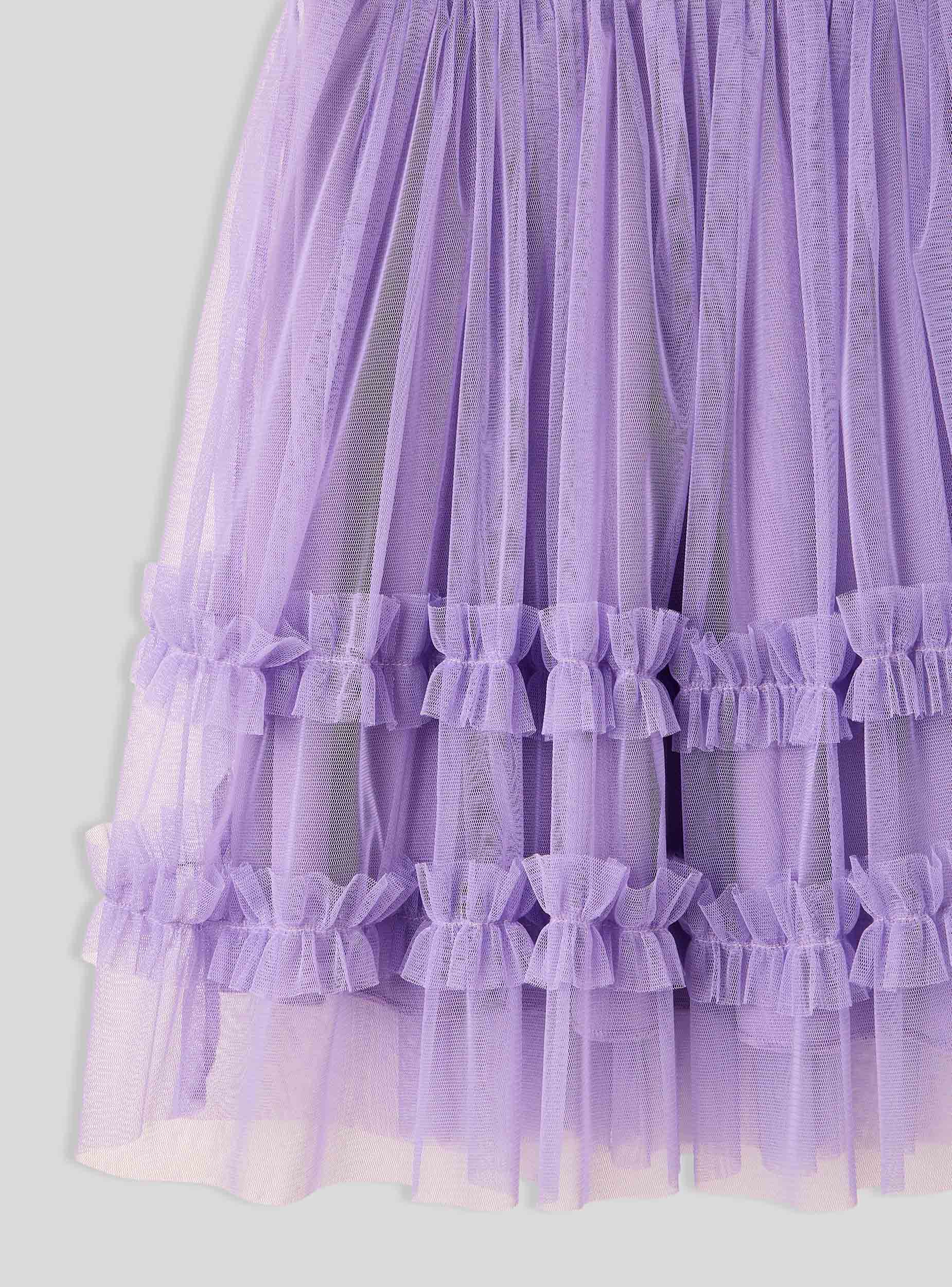 Vestito con balze e applicazioni floreali - Image 6
