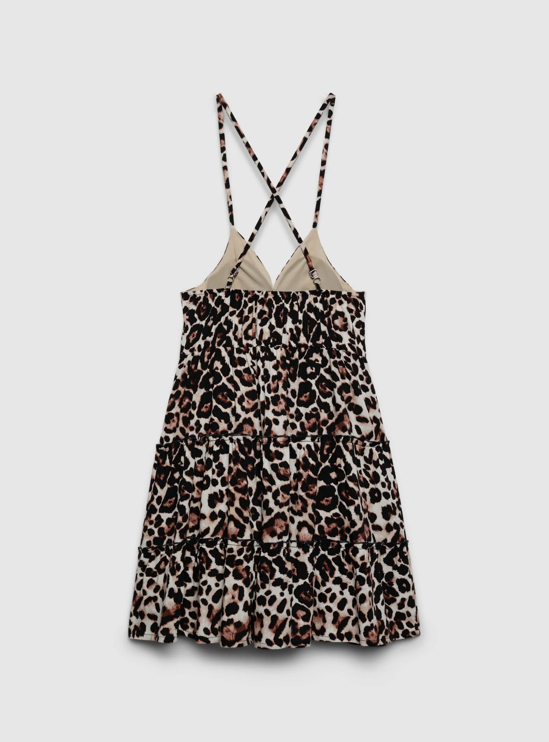 Vestito con bretelline incrociate e stampa animalier - Image 6