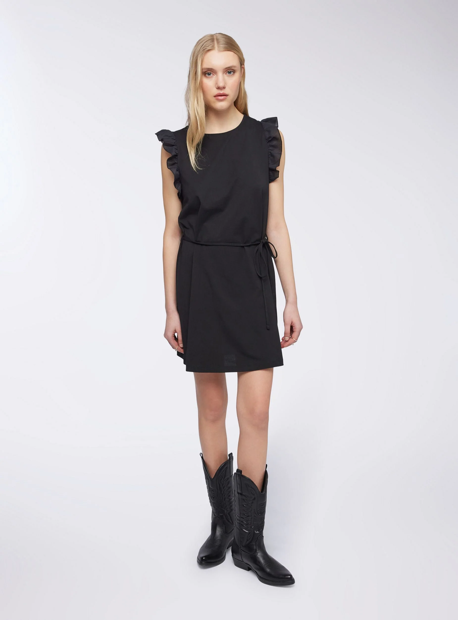 Vestito con cinturina e balze - Image 4