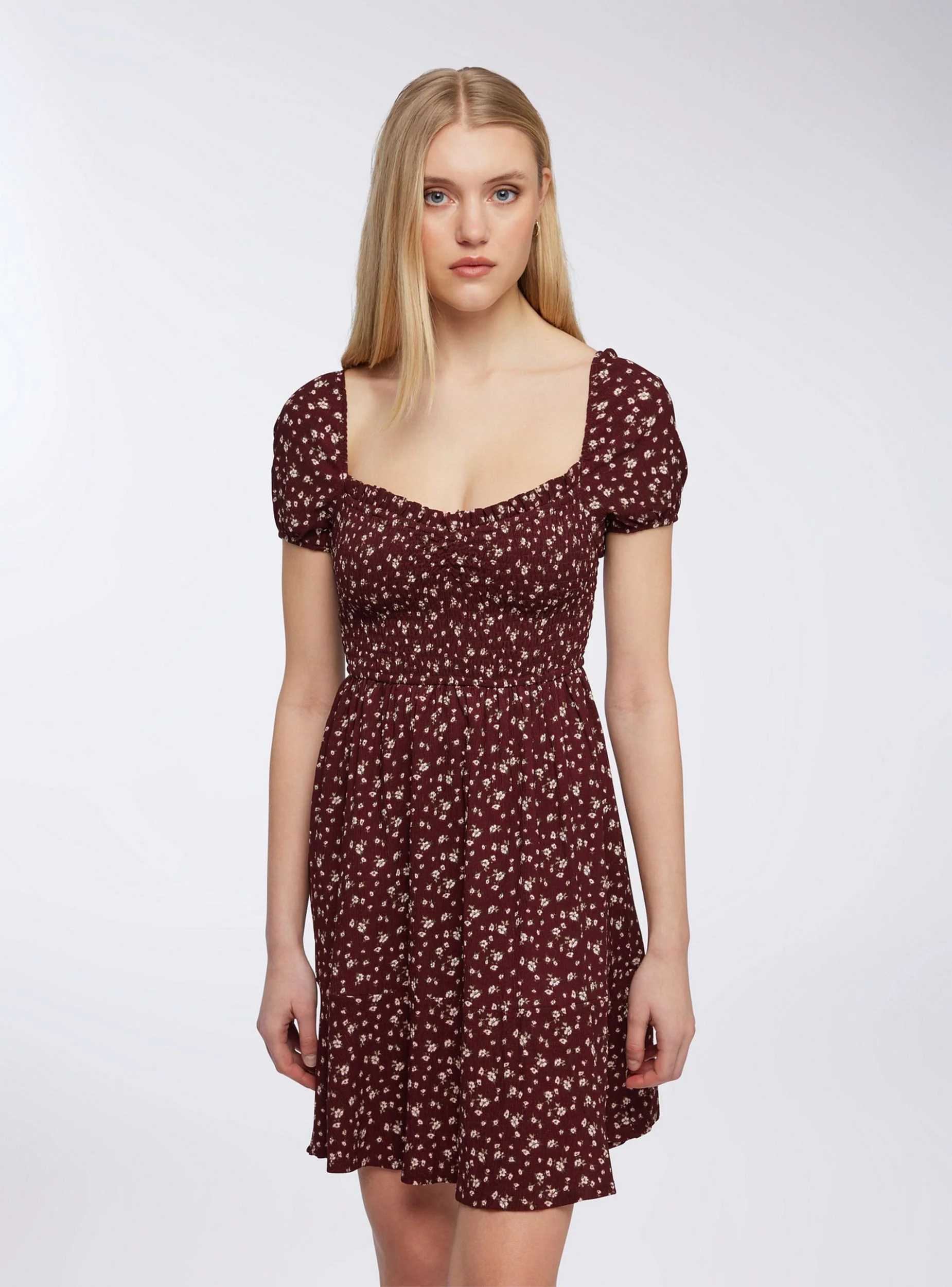 Vestito con punto smock floreale - Image 3