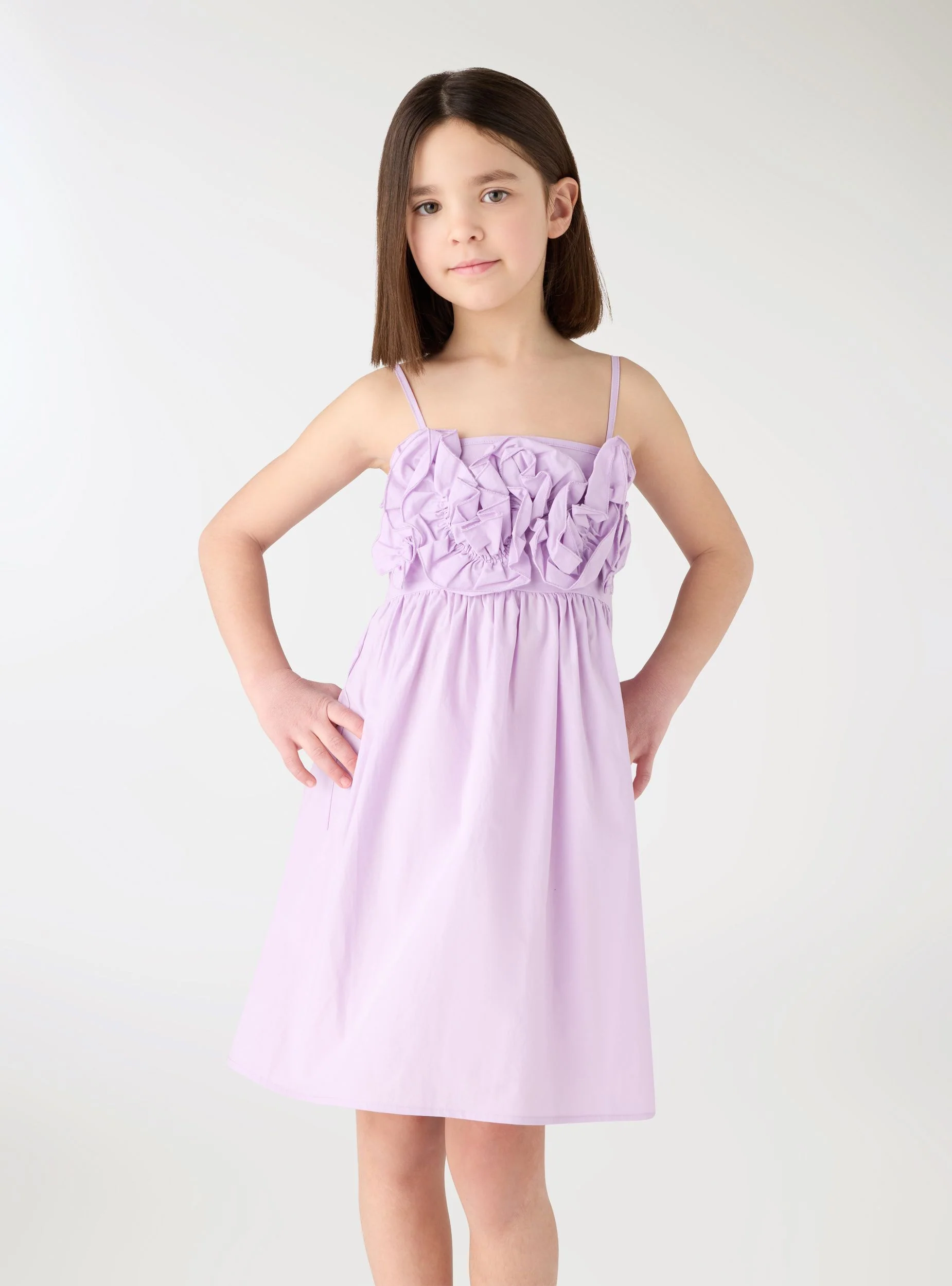 Vestito con spalline sottili e maxi rouches - Image 2