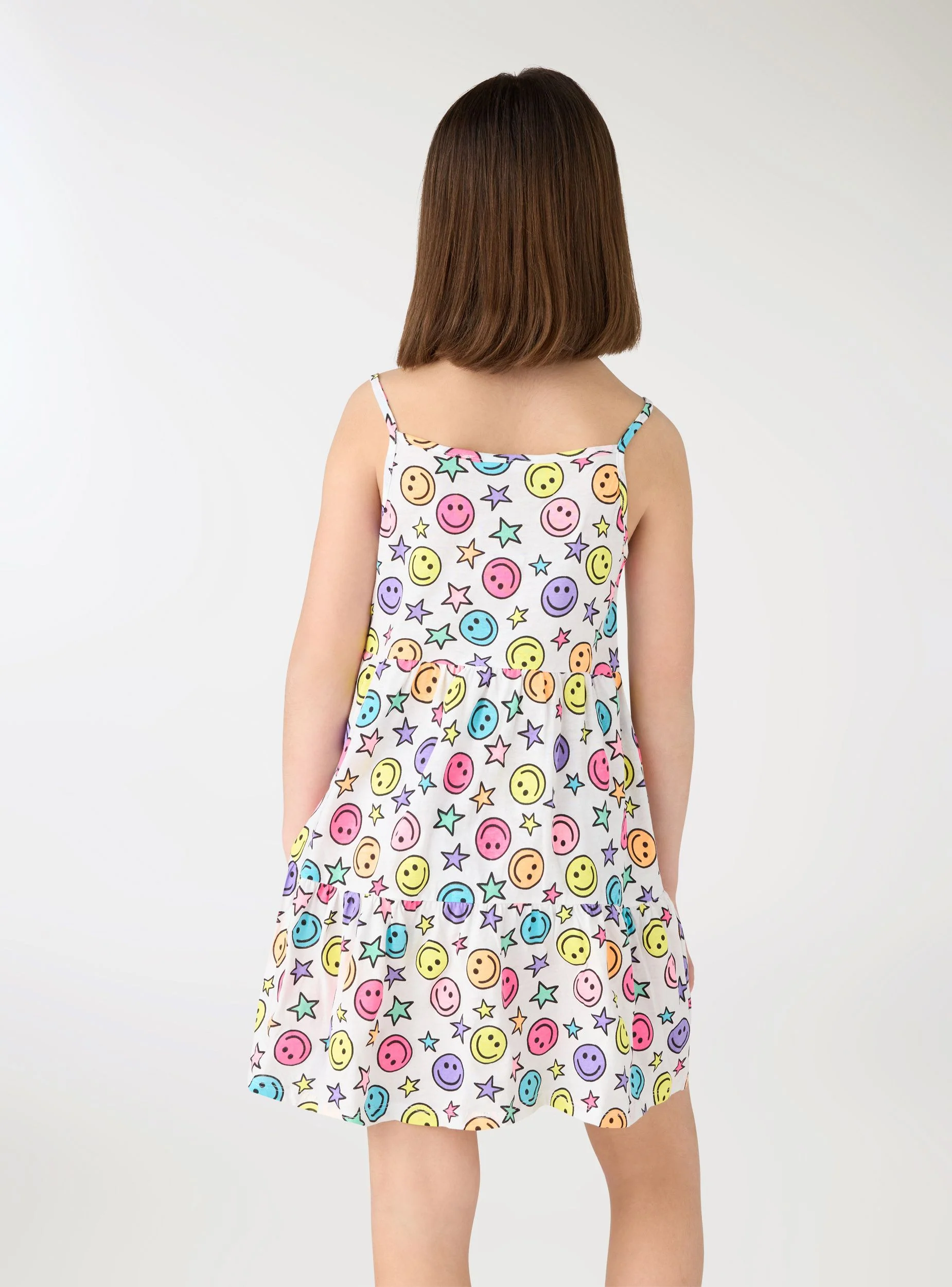 Vestito con stampa smiley e balze - Image 2