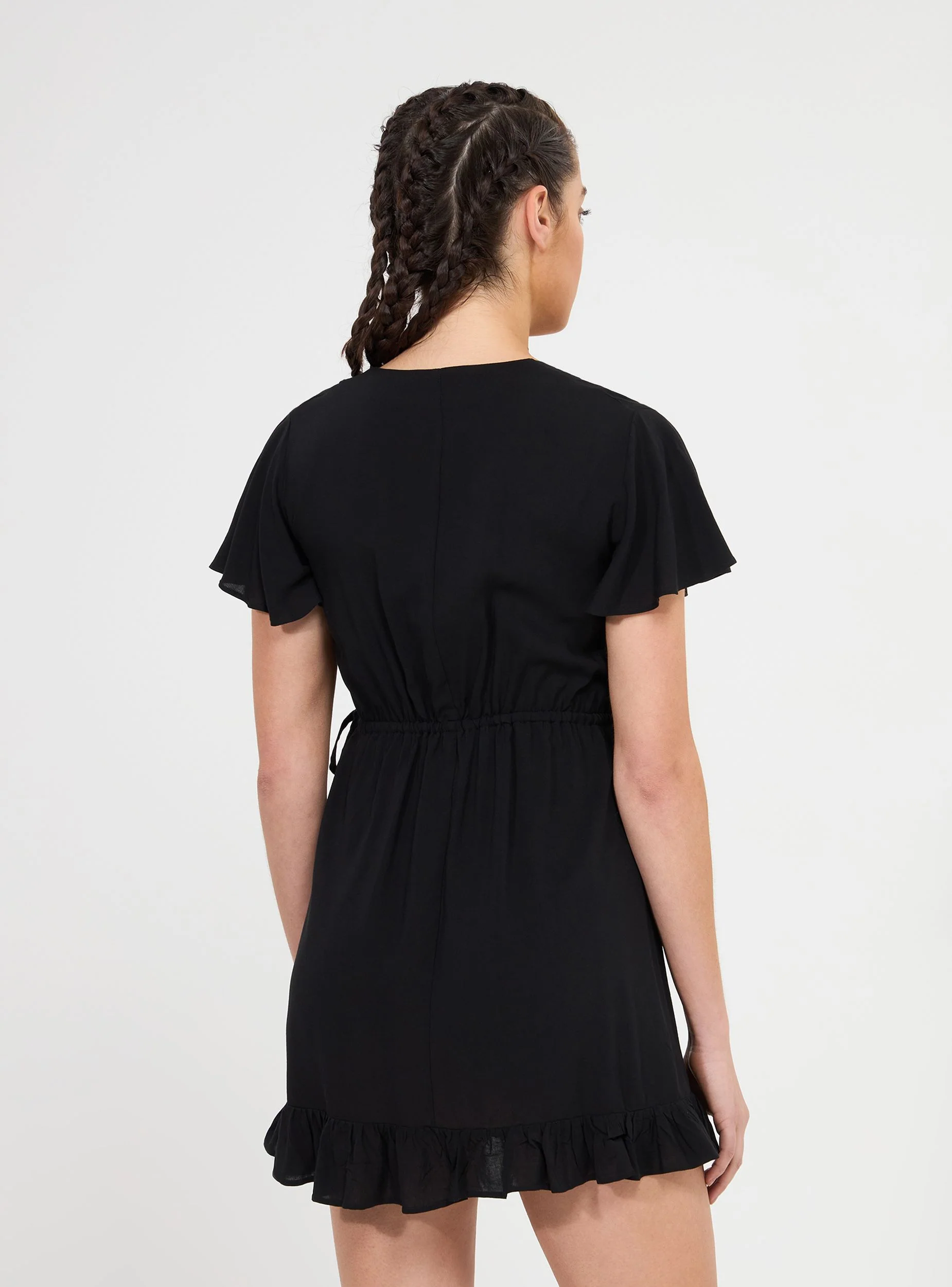 Vestito corto con coulisse e balza - Image 3