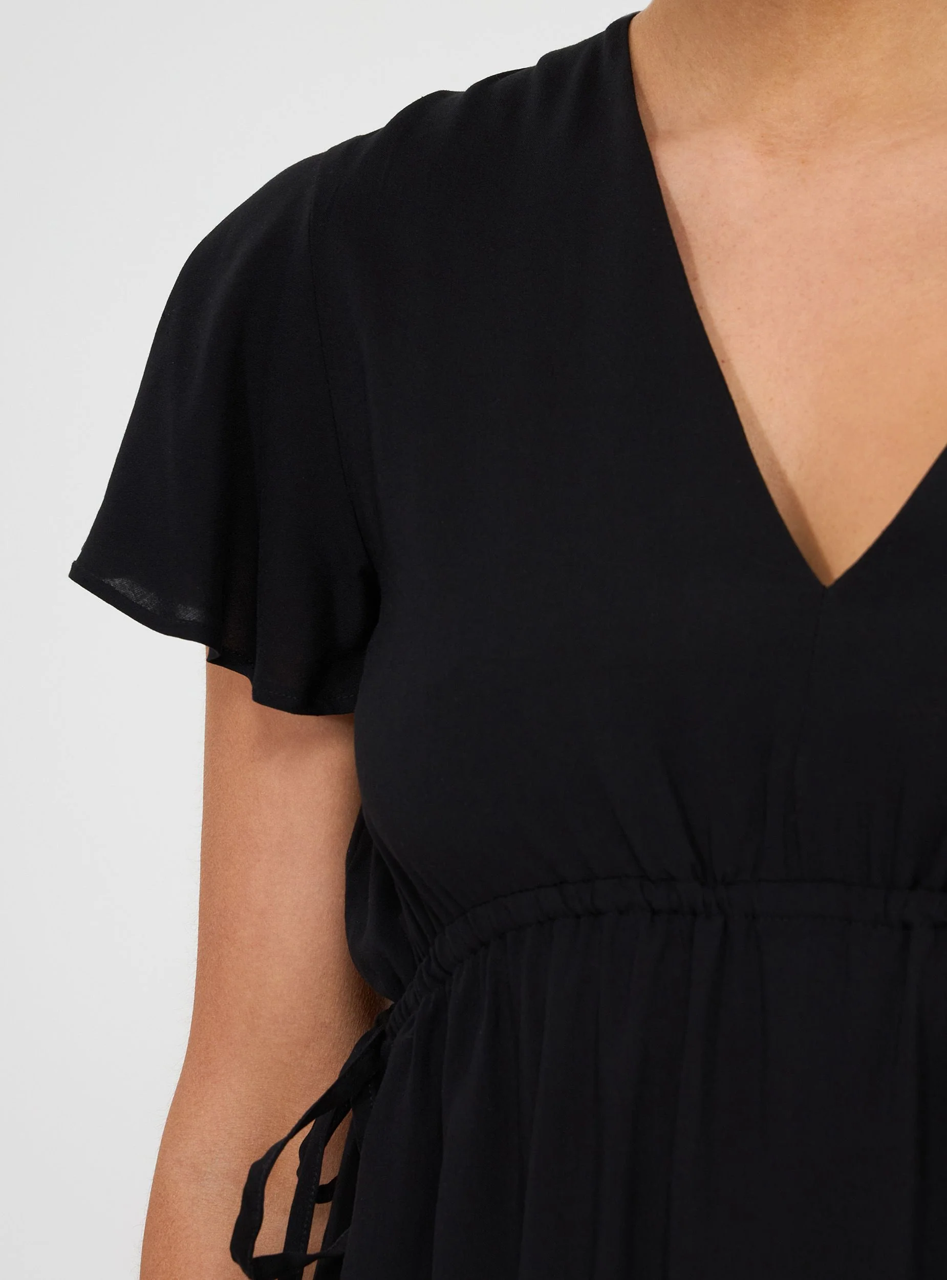 Vestito corto con coulisse e balza - Image 4