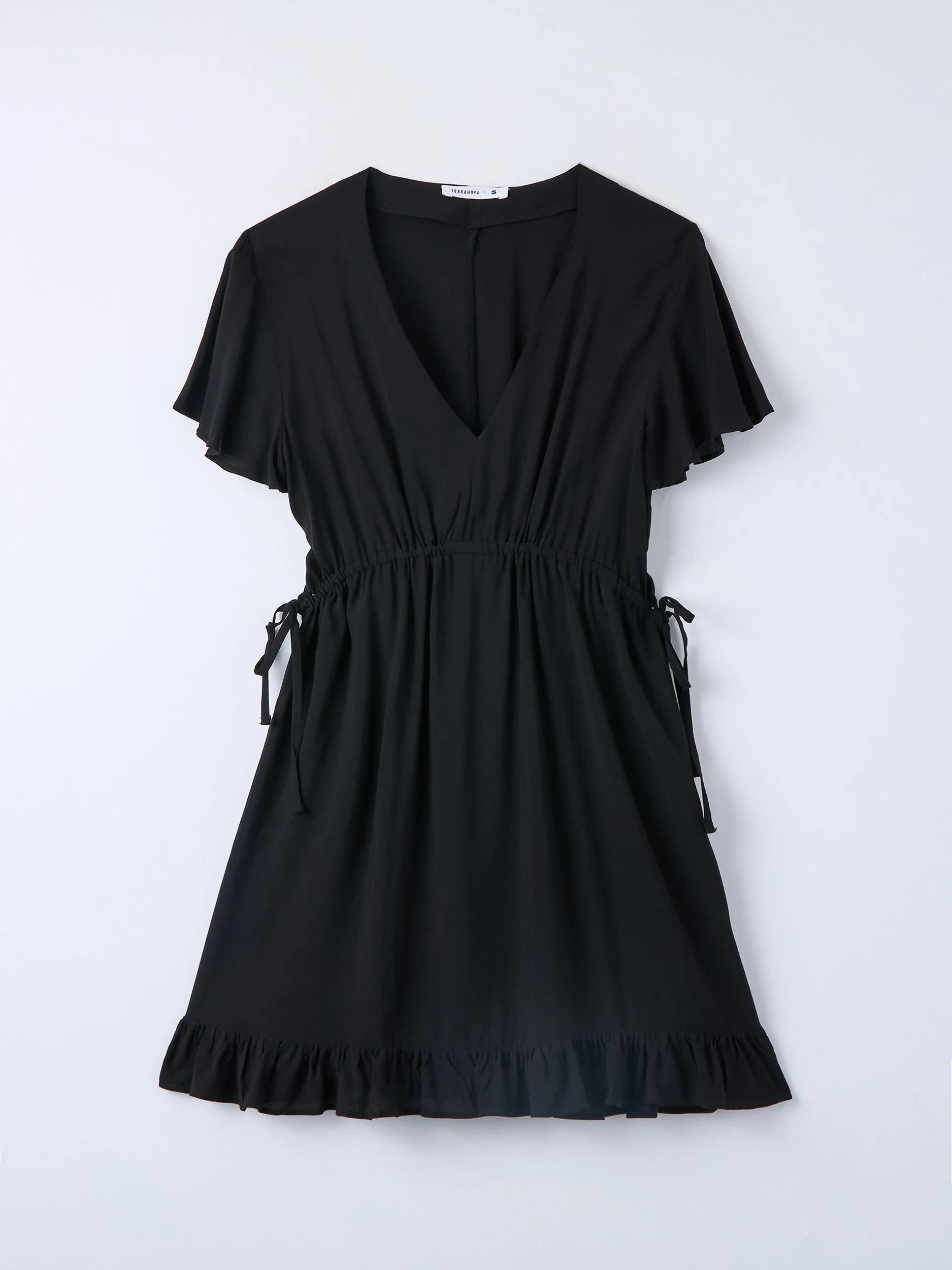 Vestito corto con coulisse e balza - Image 5