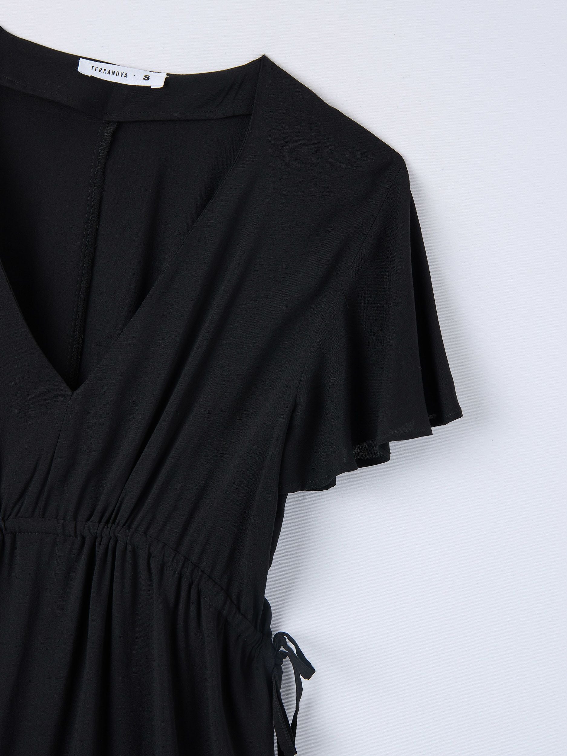 Vestito corto con coulisse e balza - Image 6