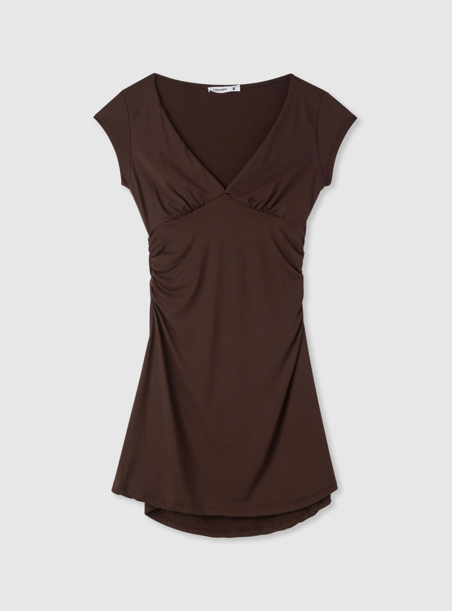 Vestito corto con scollo a V e arricciature - Image 5