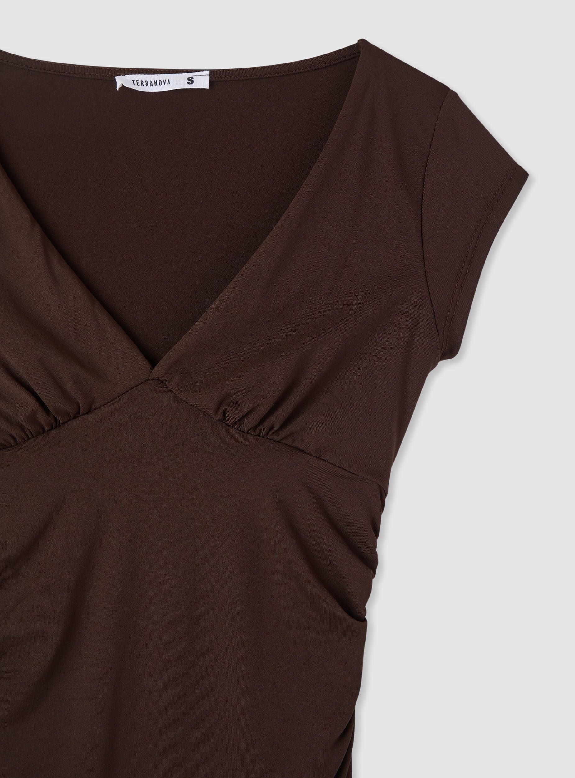 Vestito corto con scollo a V e arricciature - Image 7