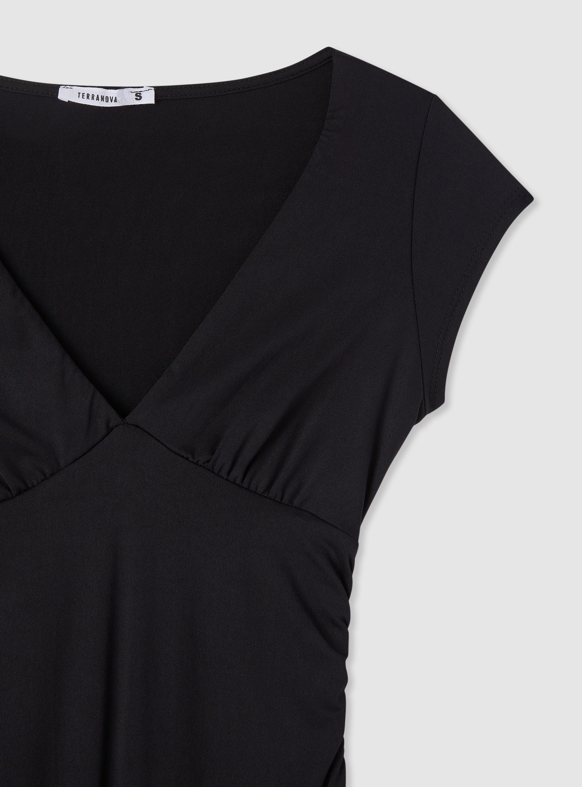 Vestito corto con scollo a V e arricciature - Image 6