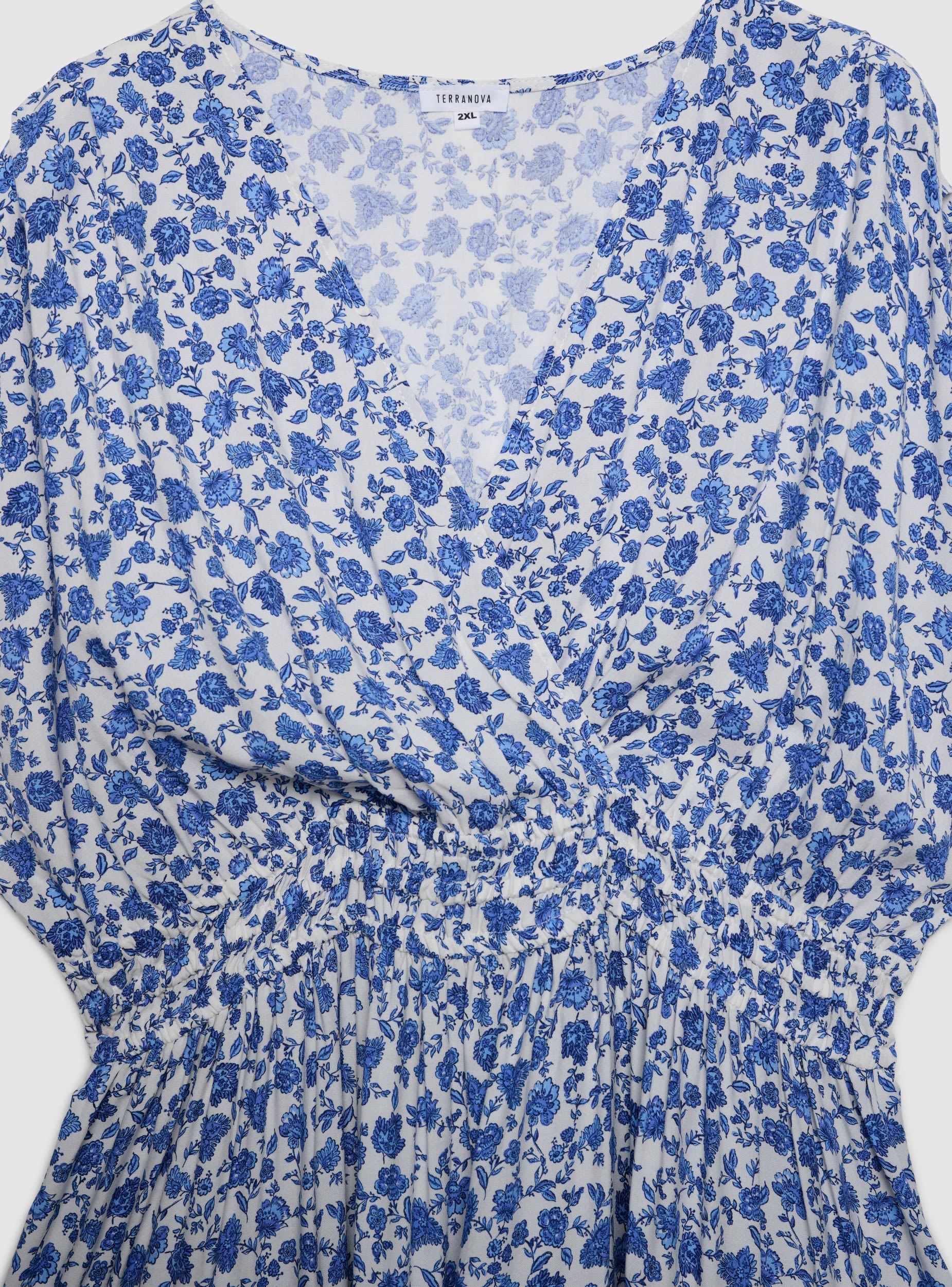 Vestito corto con stampa floreale e scollo a V - Image 7