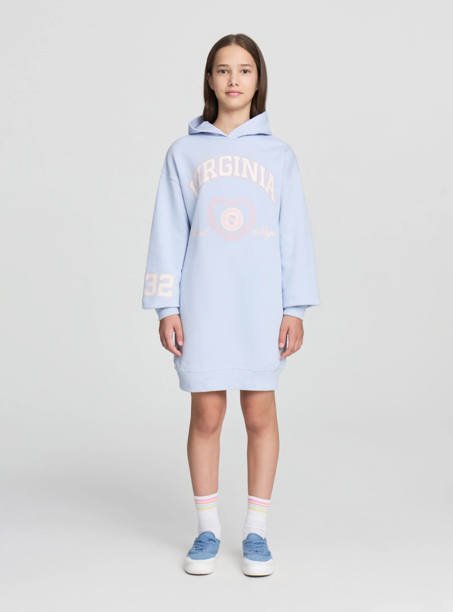 Vestito felpa con stampa college