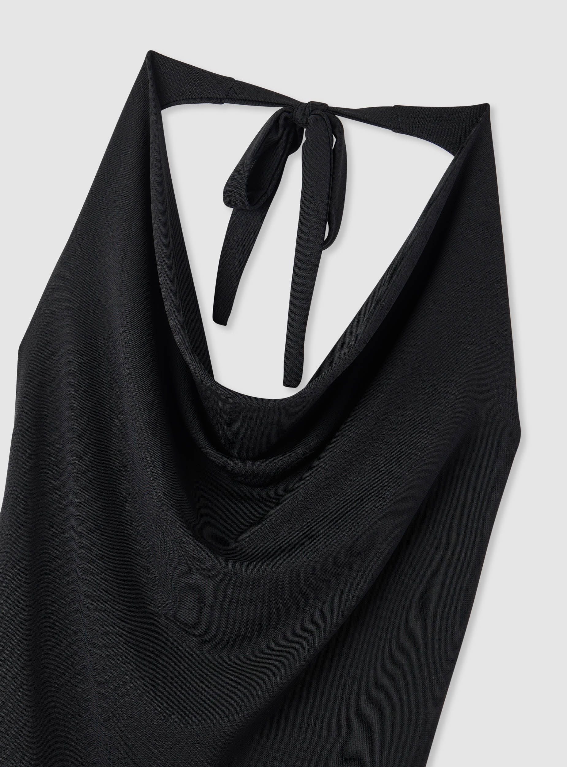 Vestito halterneck asimmetrico a tinta unita - Image 6
