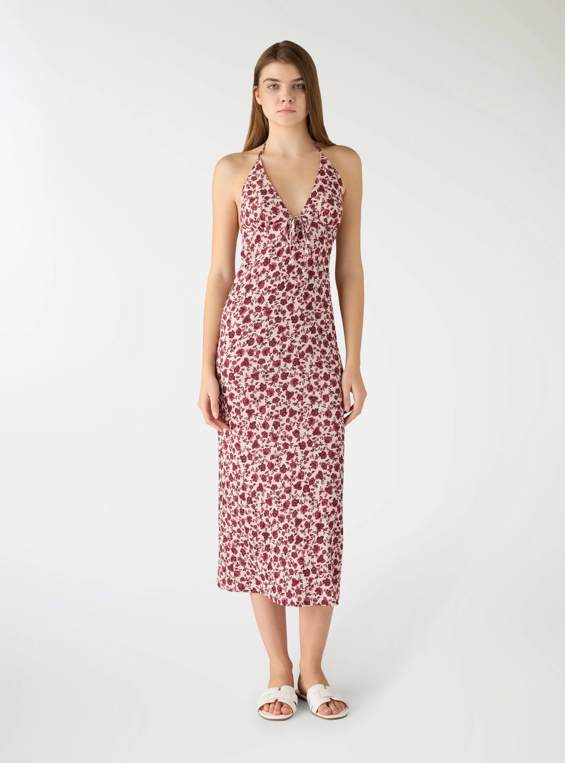 Vestito halterneck con stampa a fiori